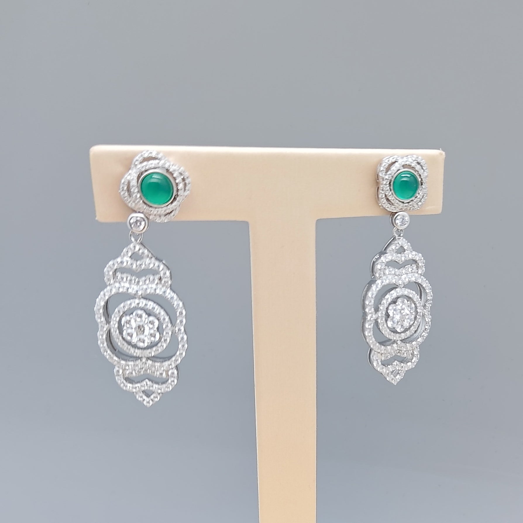 Graceful Blossom Jade Earring