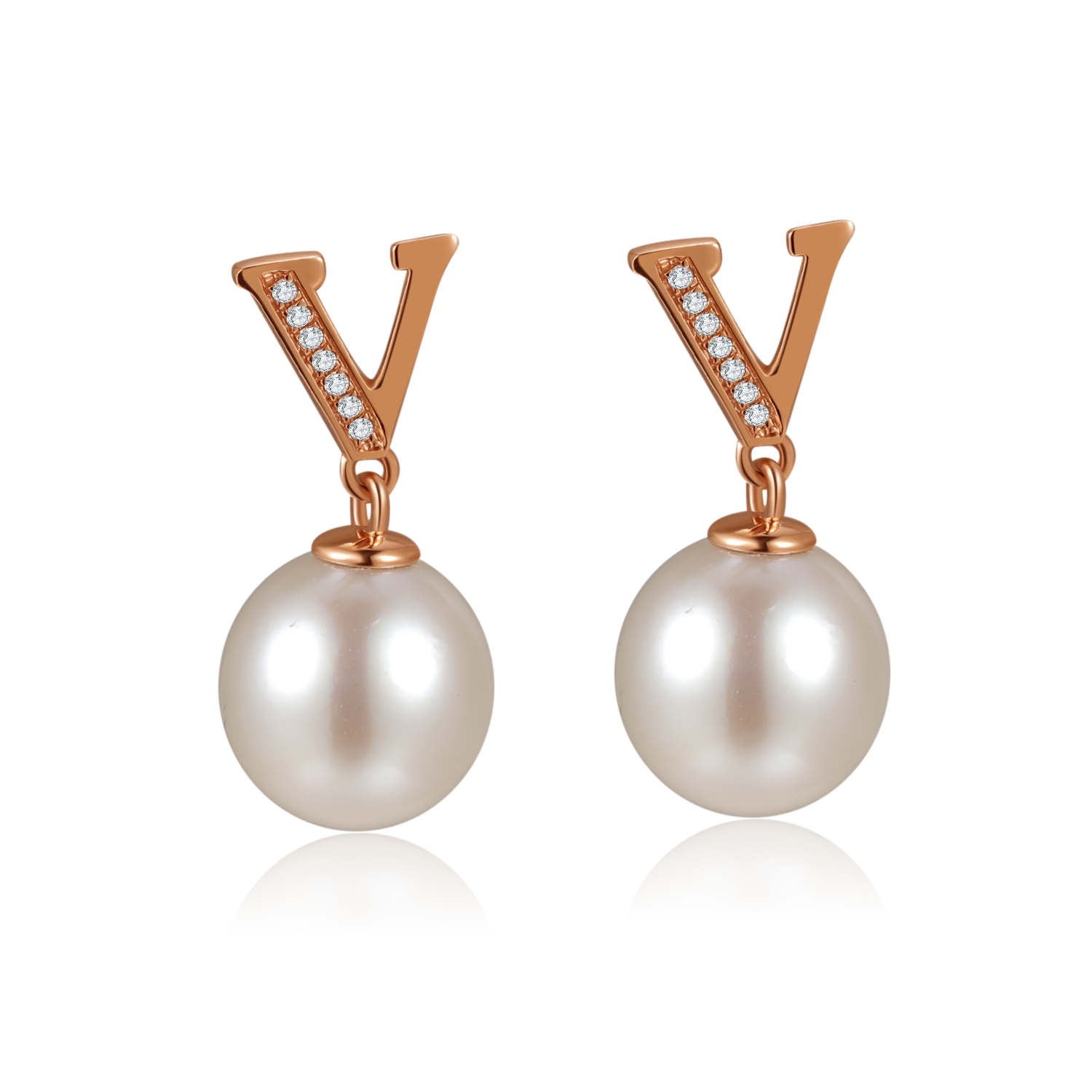 VICACCI V Harmony Pearl Diamond Earrings