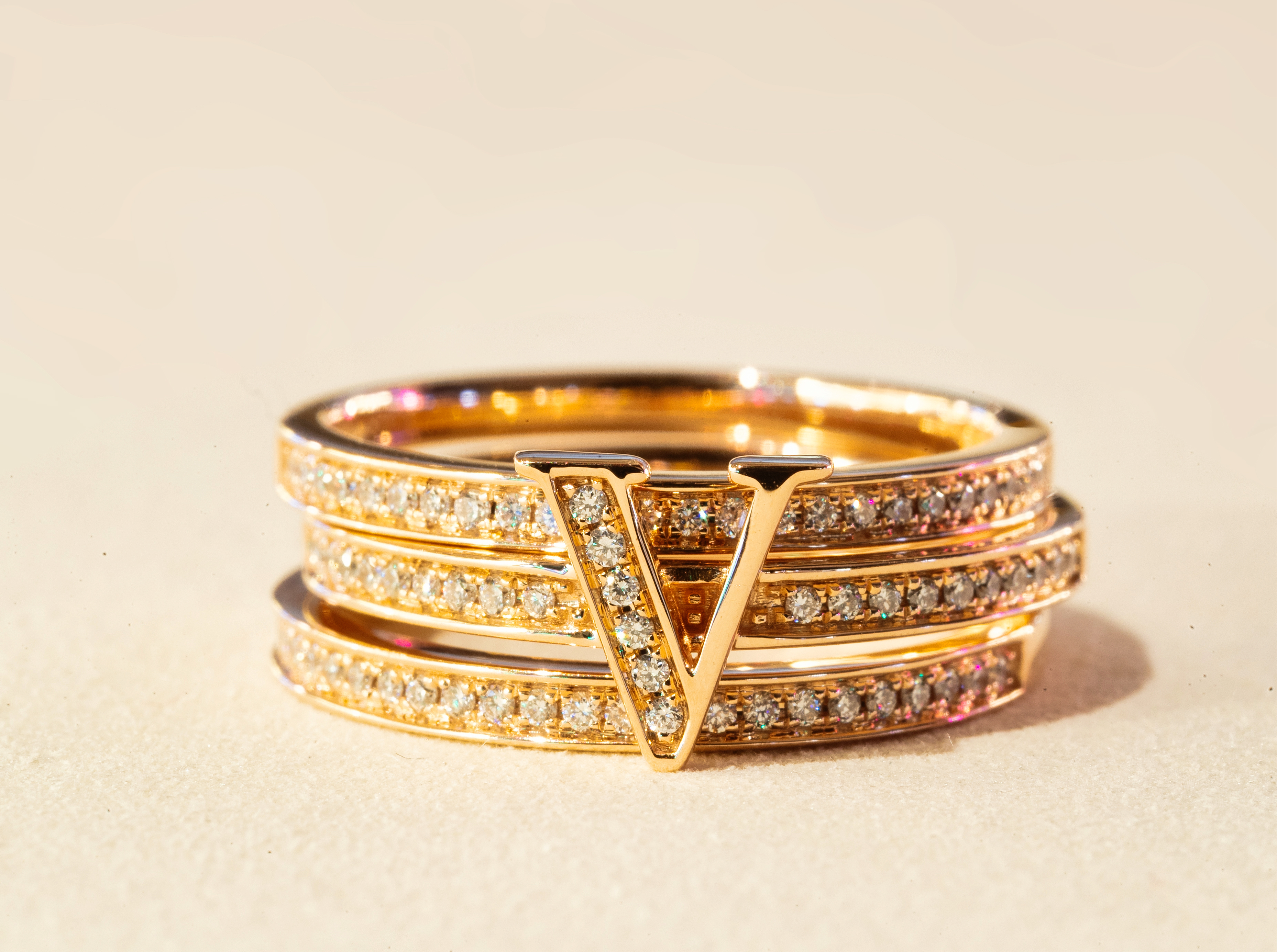 Deluxe Harmonic Trio Ring