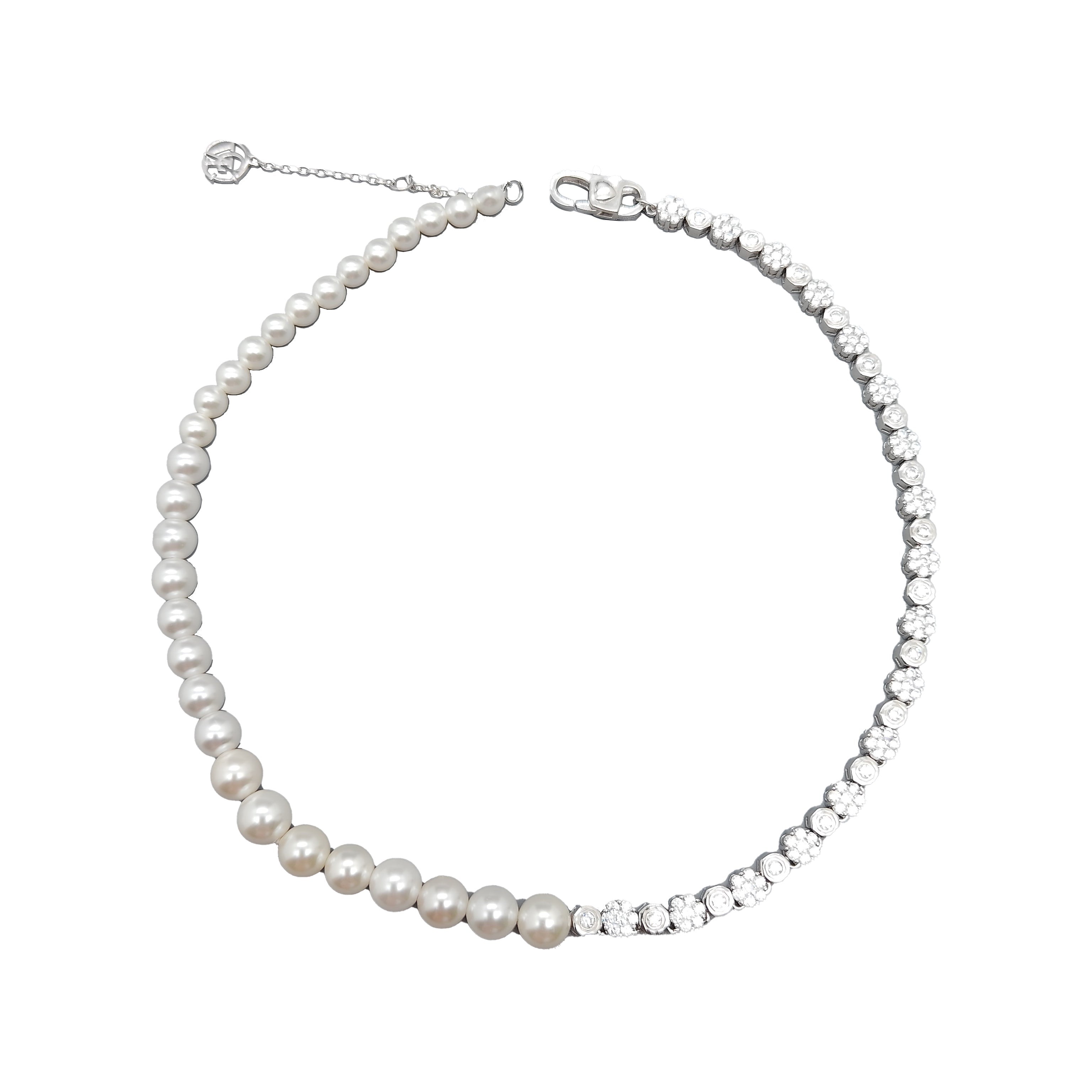 Harmony Blossom Diamond Pearl Necklace(Deluxe)