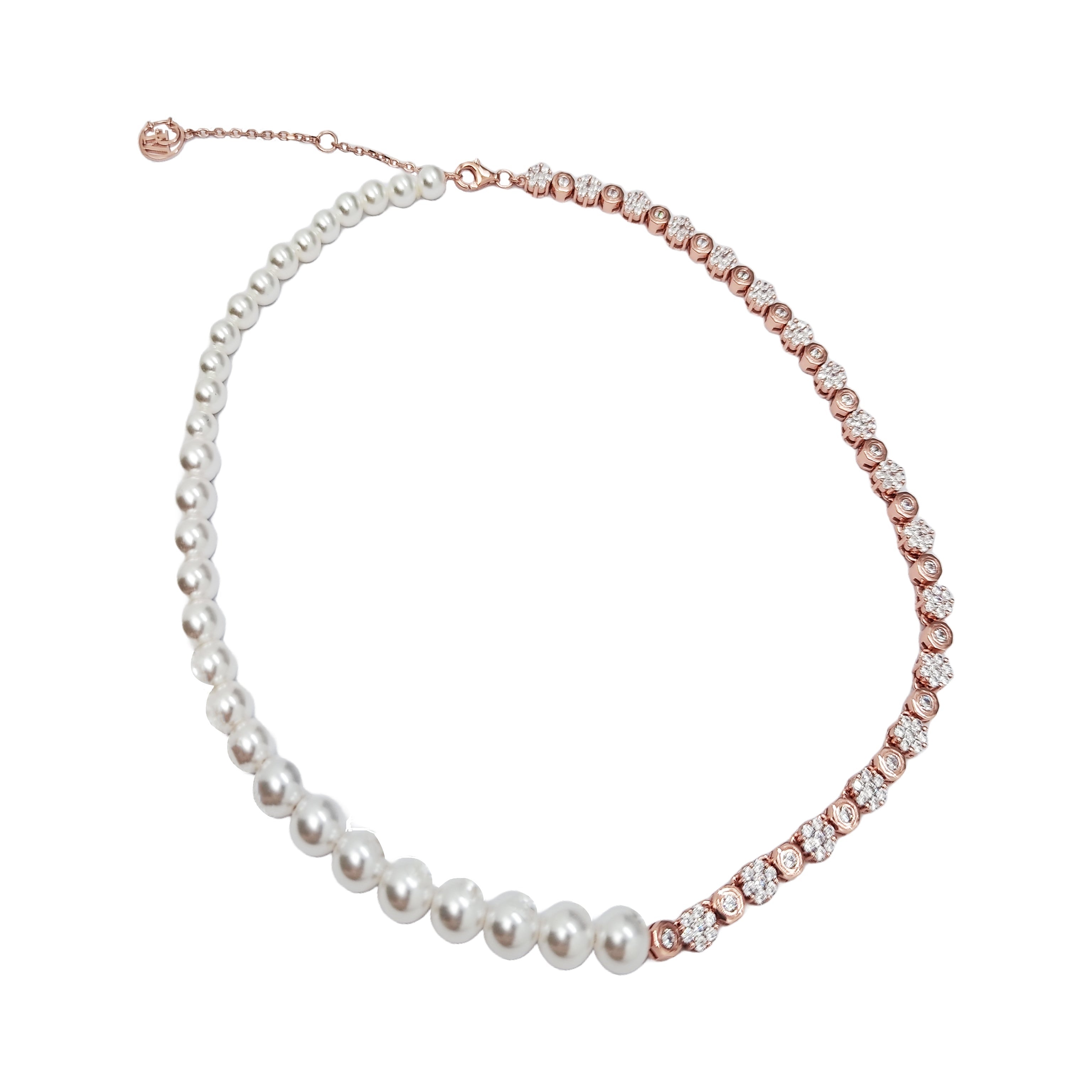 Harmony Blossom Diamond Pearl Necklace(Deluxe)