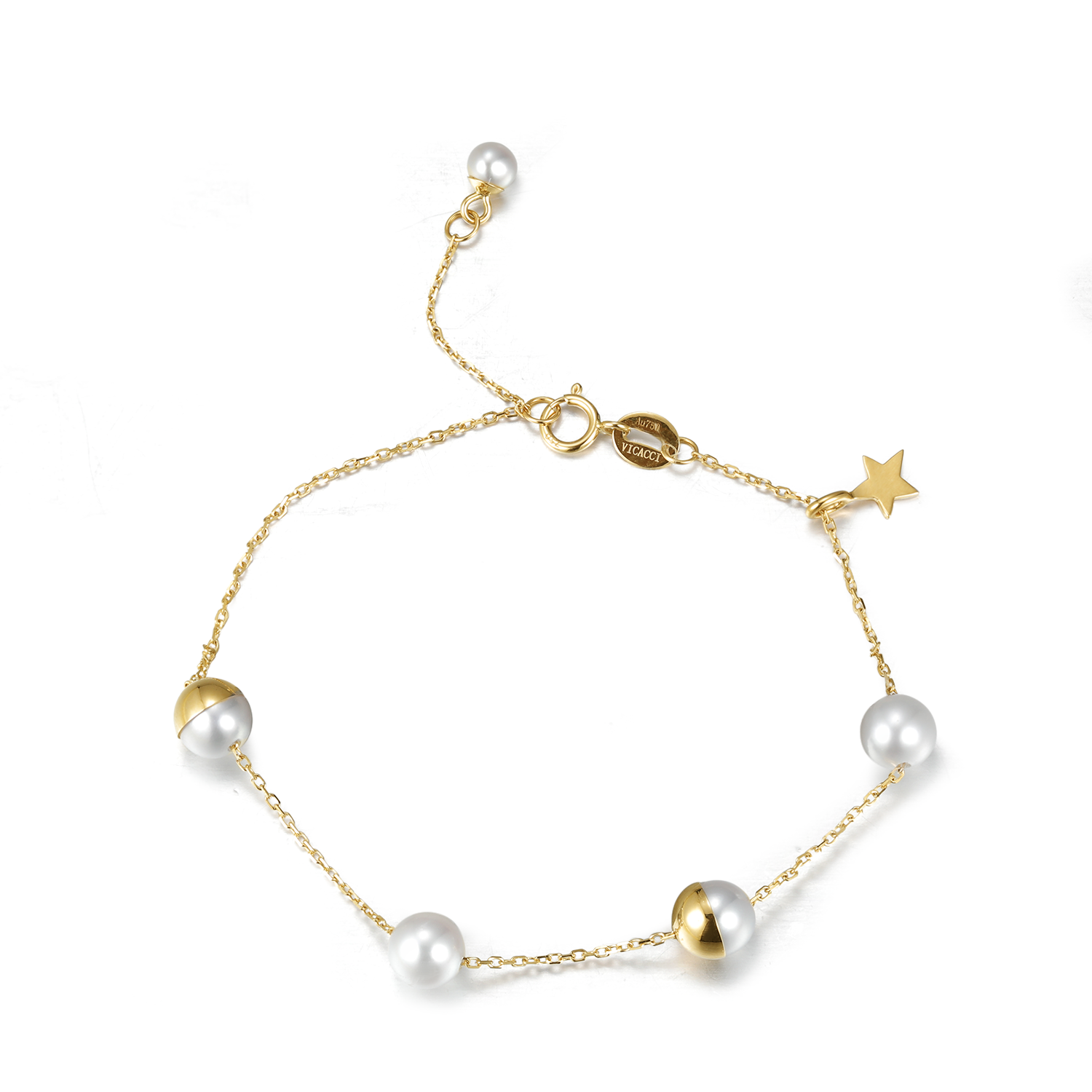 Star & 4 Pearls Bracelet