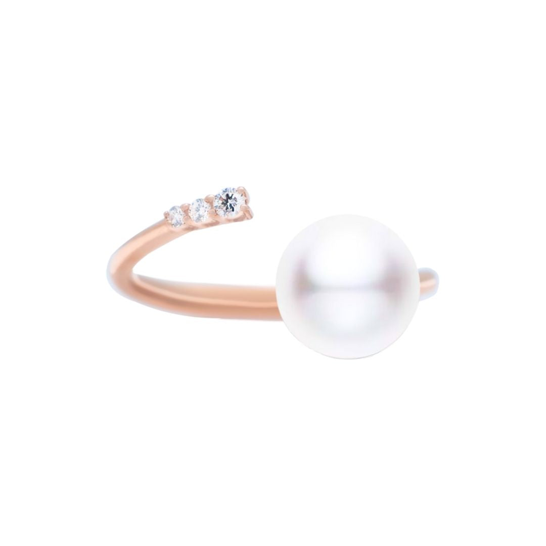 Diamond "Classic Half" Pearls Ring