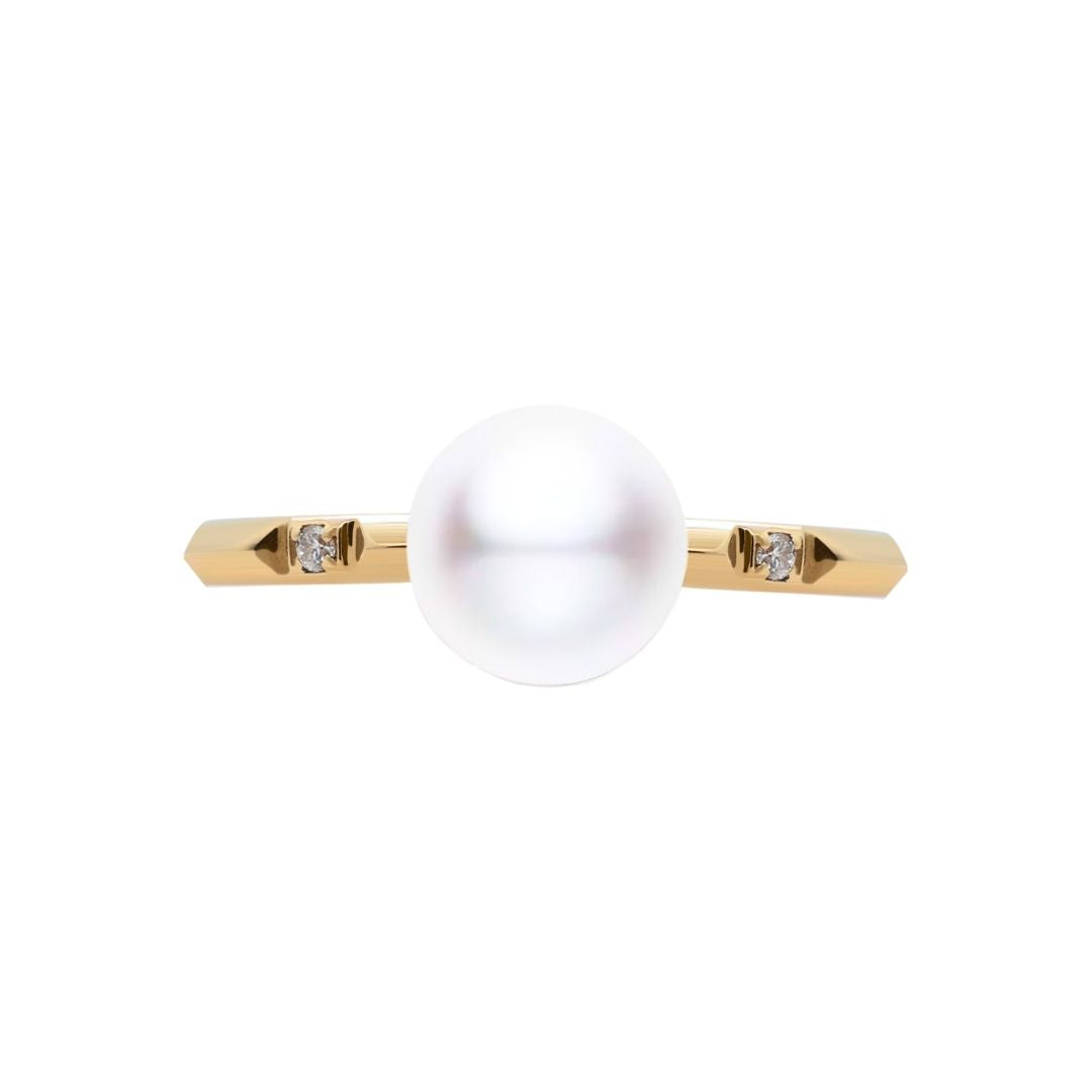 Diamond "Classic Twin" Pearls Ring