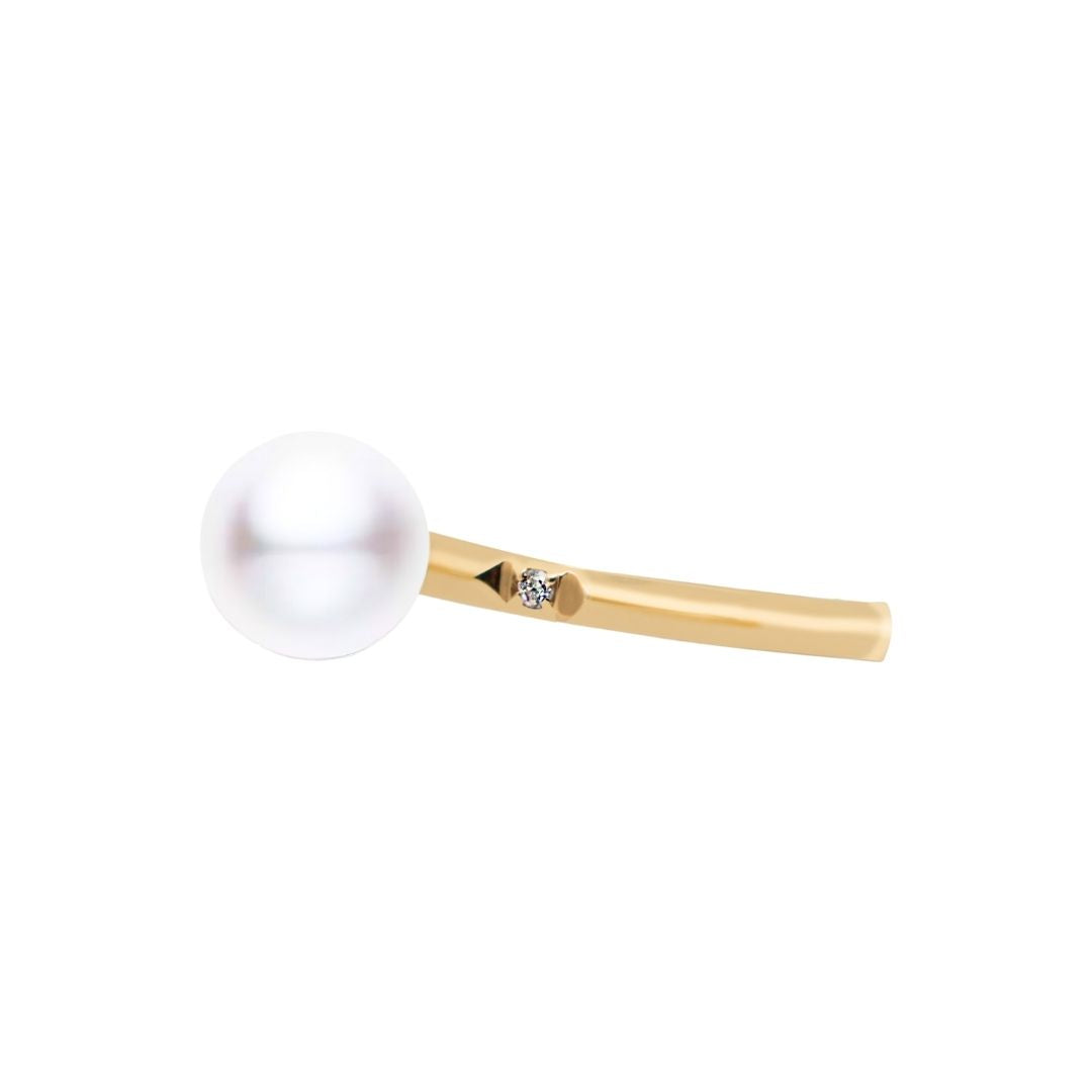 Diamond "Classic Twin" Pearls Ring