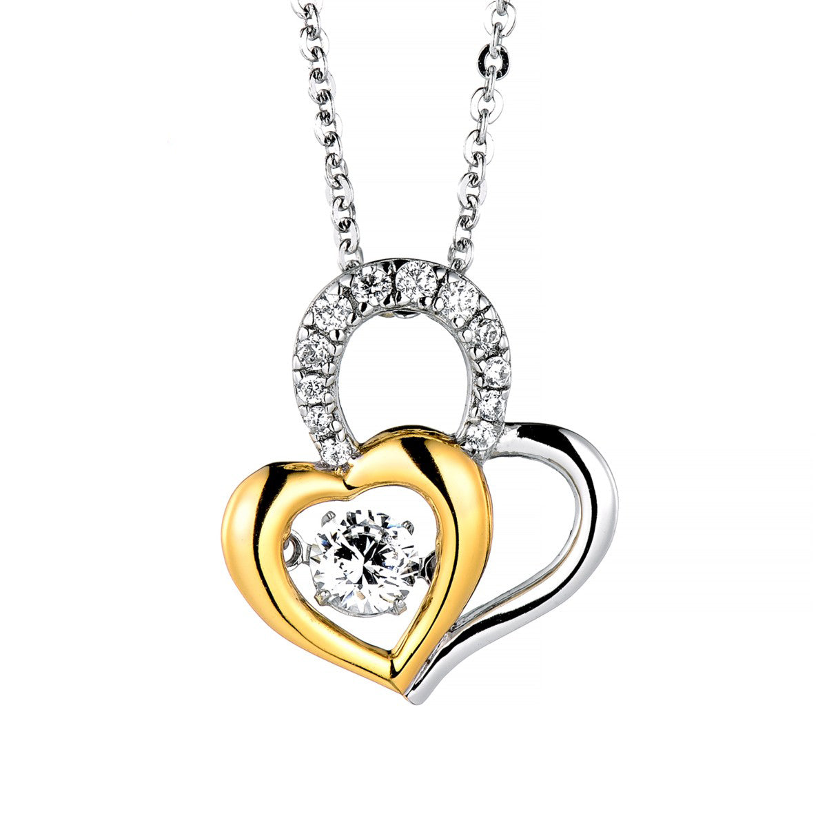 Two-Tone Heart Necklace