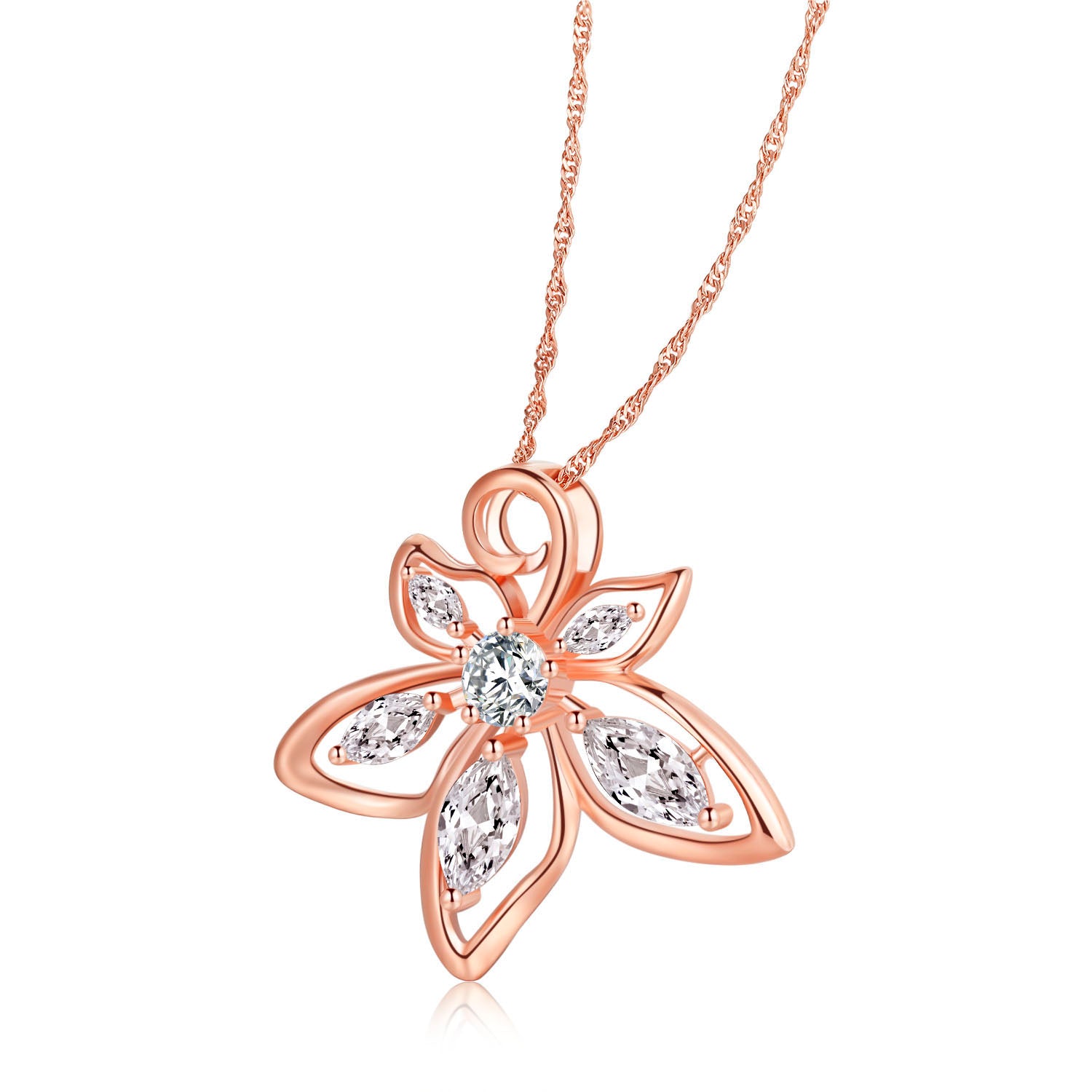 Bauhinia Necklace with Zirconia