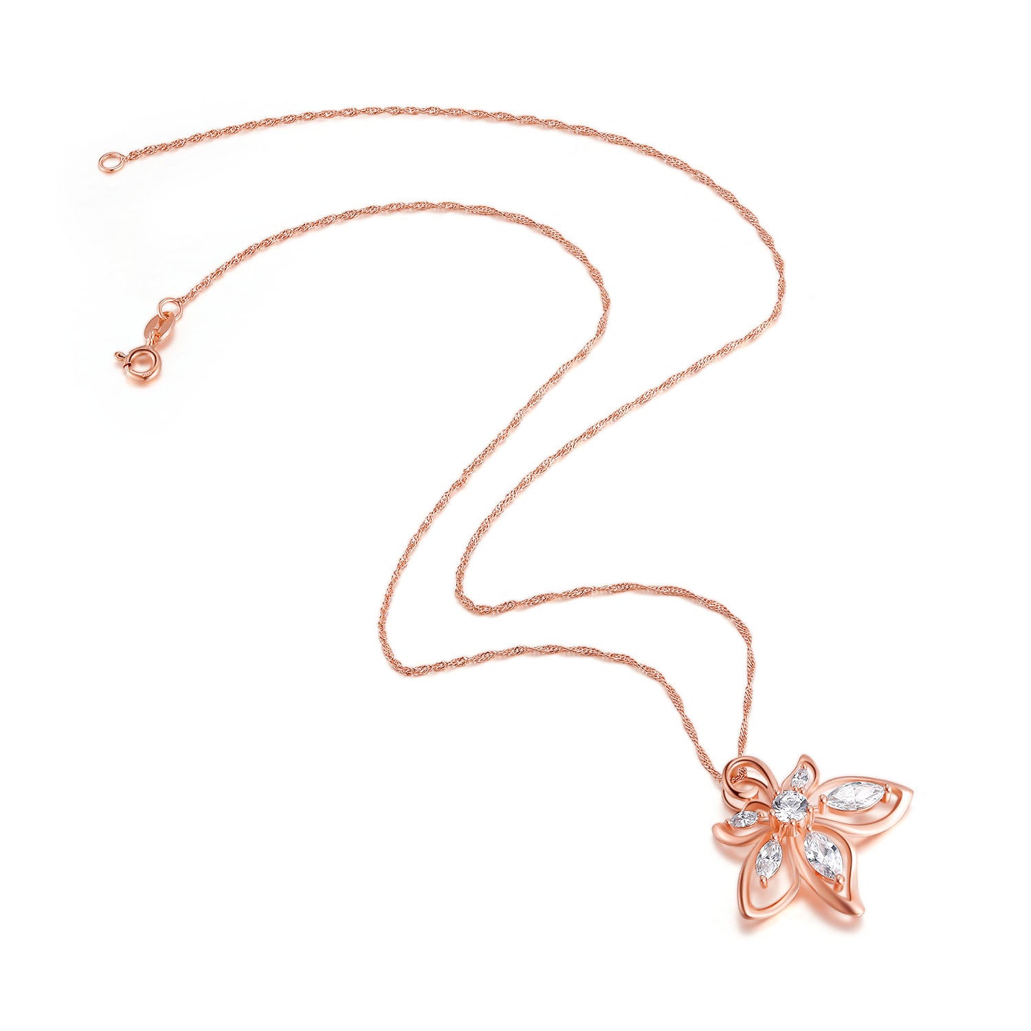 Bauhinia Necklace with Zirconia