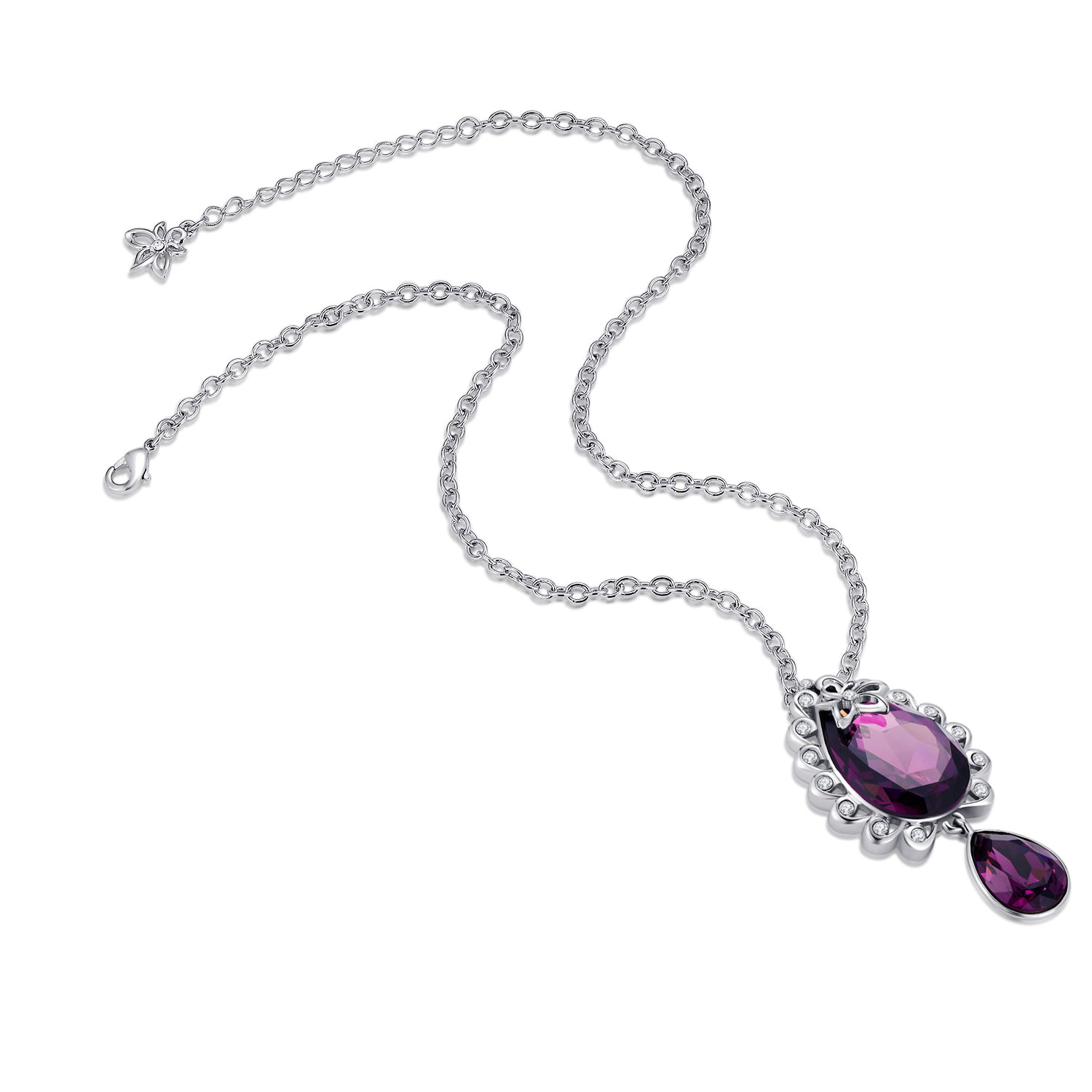 VICACCI Hollowed-out flower necklace, Embellished with crystals