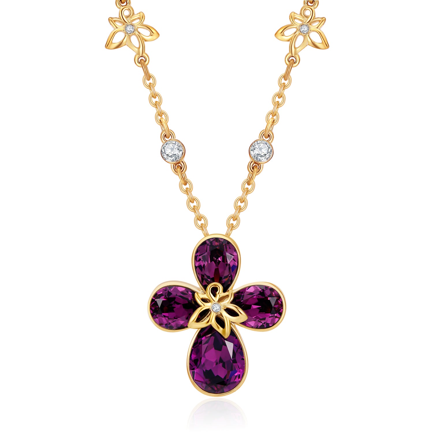 VICACCI Rose gold Four Leaf Clover Necklace