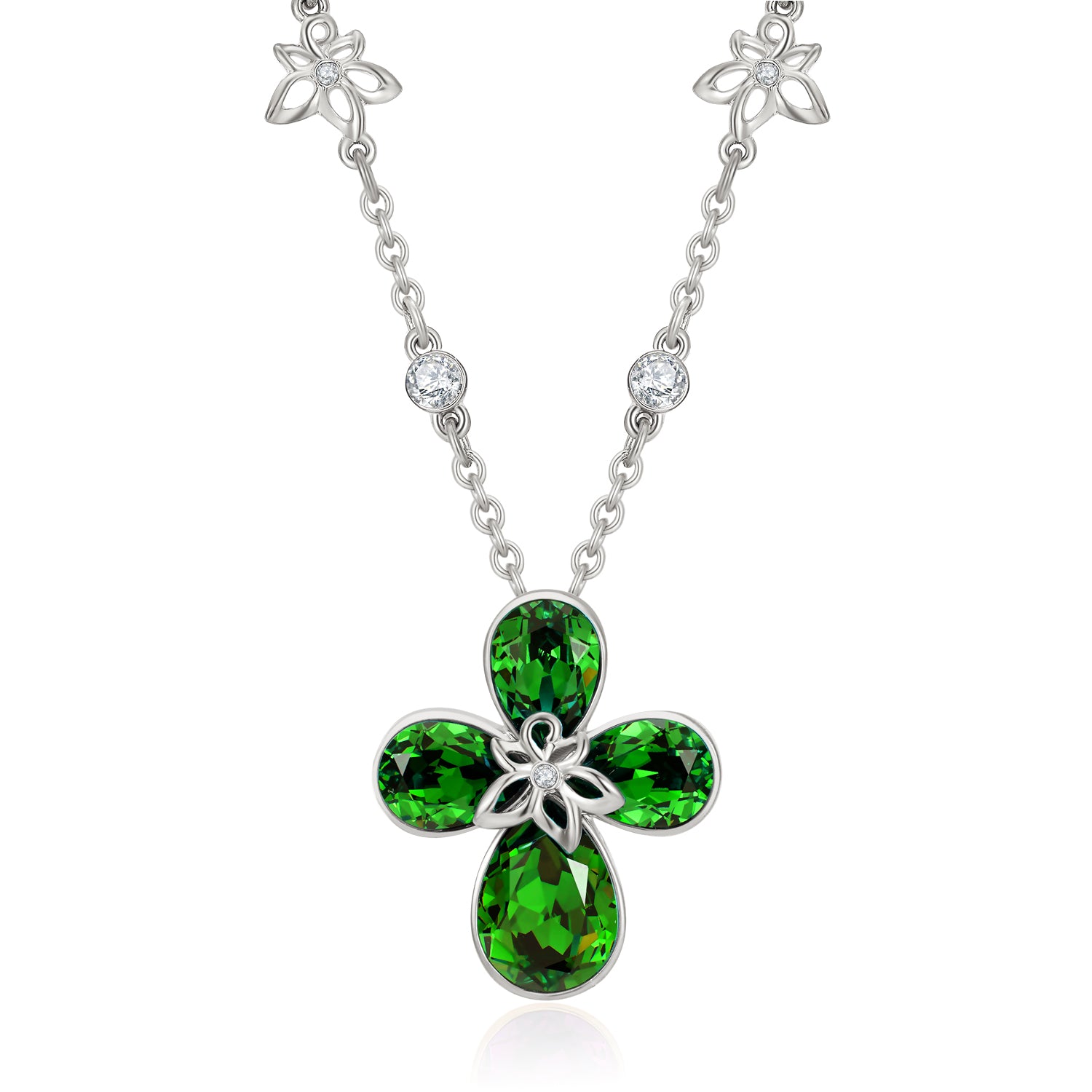 VICACCI White gold Four Leaf Clover Necklace
