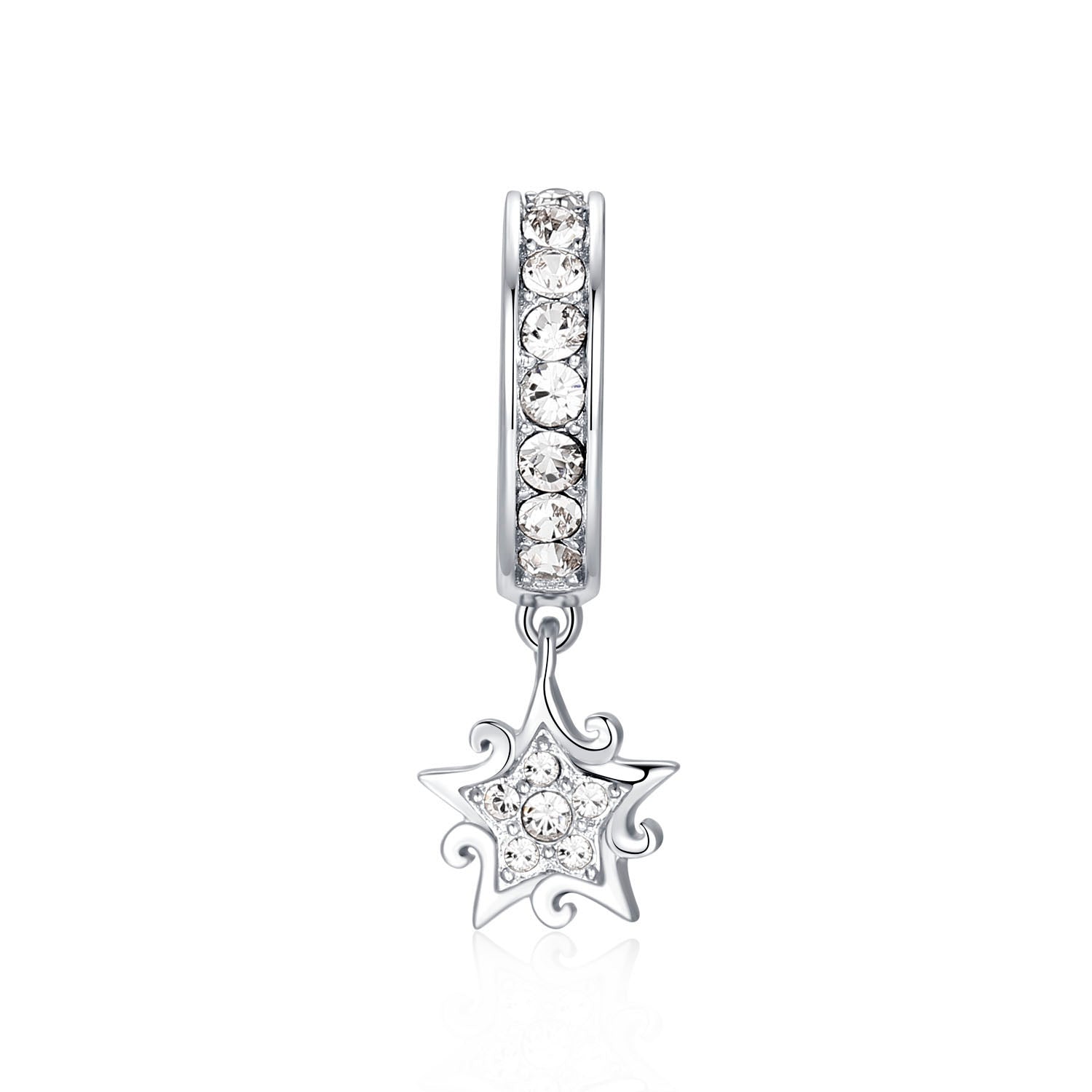 Star Glow beads with white gold plating