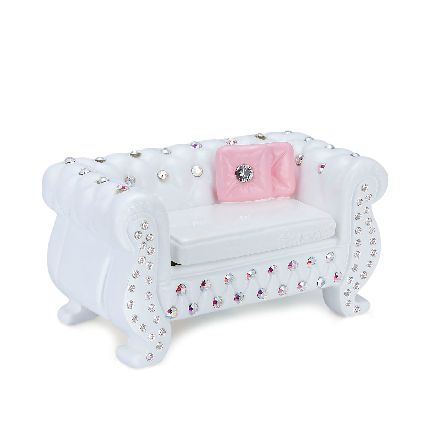Vicacci Sofa Jewelry Box with Crystals