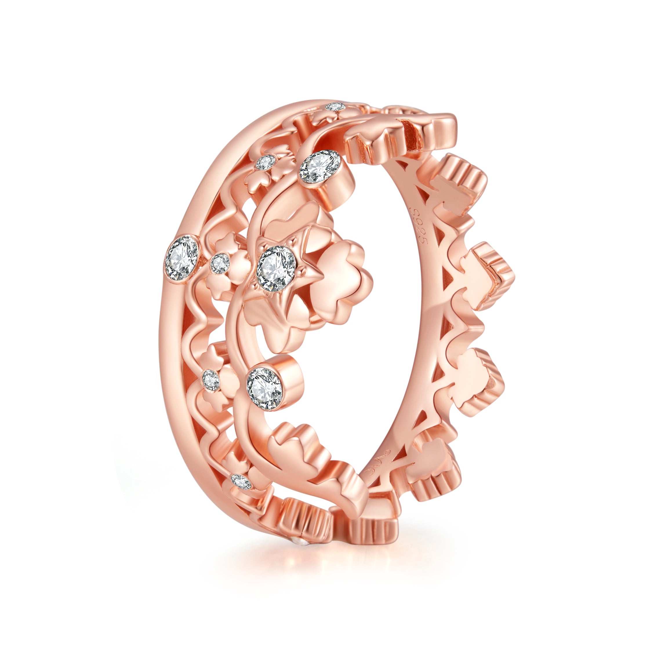 Plated top Austrian crystal crown Ring