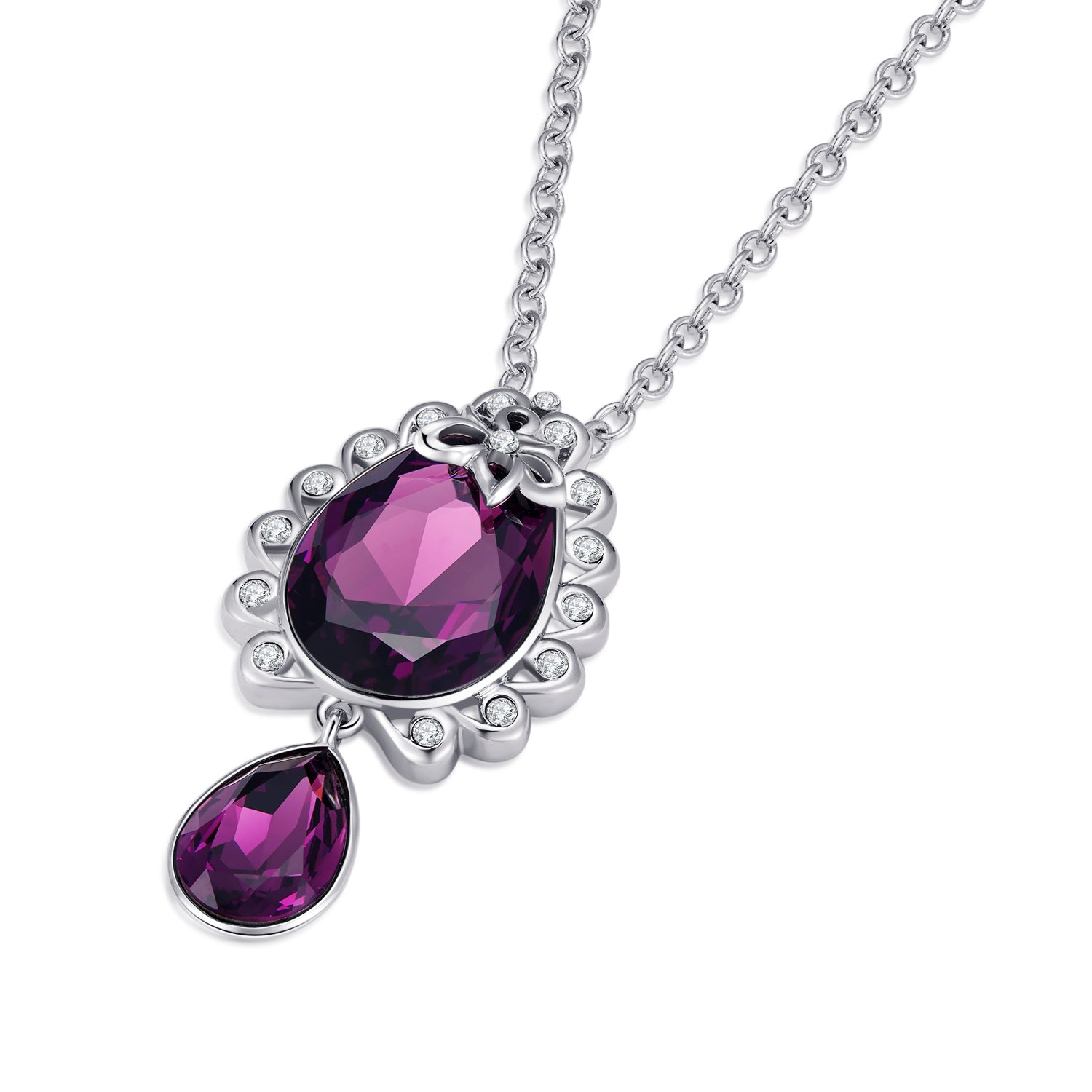 VICACCI Hollowed-out flower necklace, Embellished with crystals