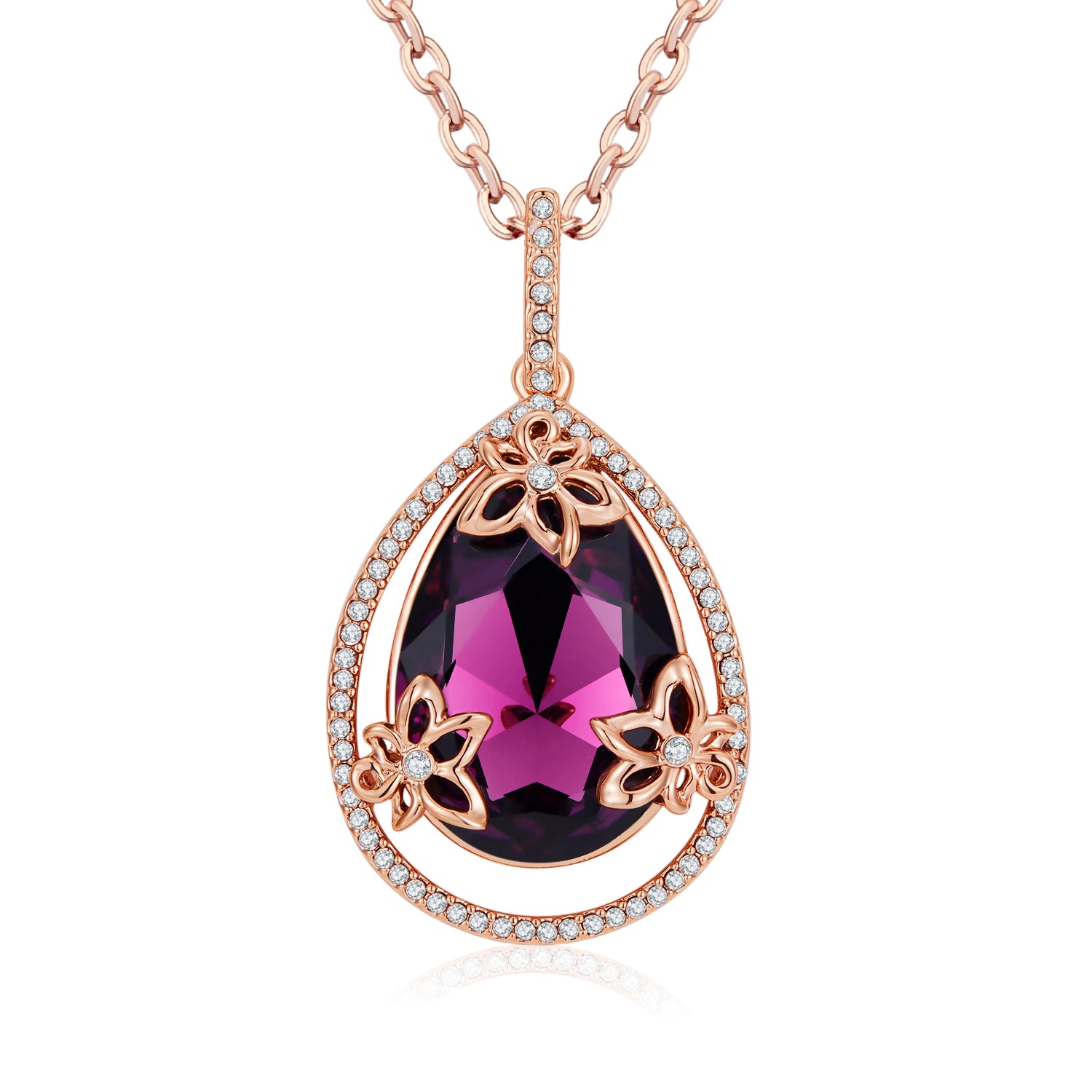 Unique Vikazzi Mermaid Tears Pendant Necklace withCrystals