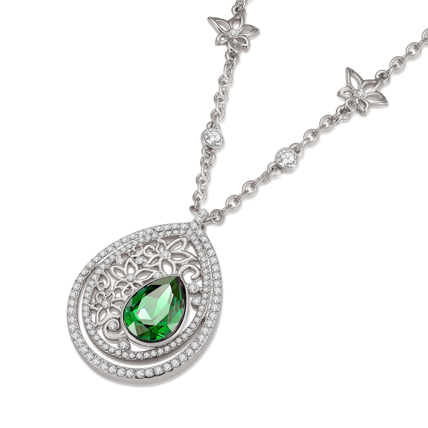 Simple Vicacci Teardrop necklace,Embellished with crystals