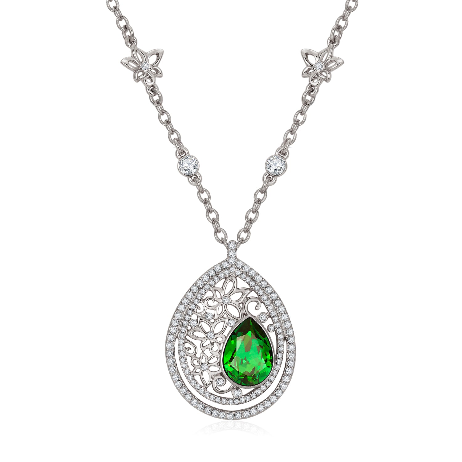 Simple Vicacci Teardrop necklace,Embellished with crystals