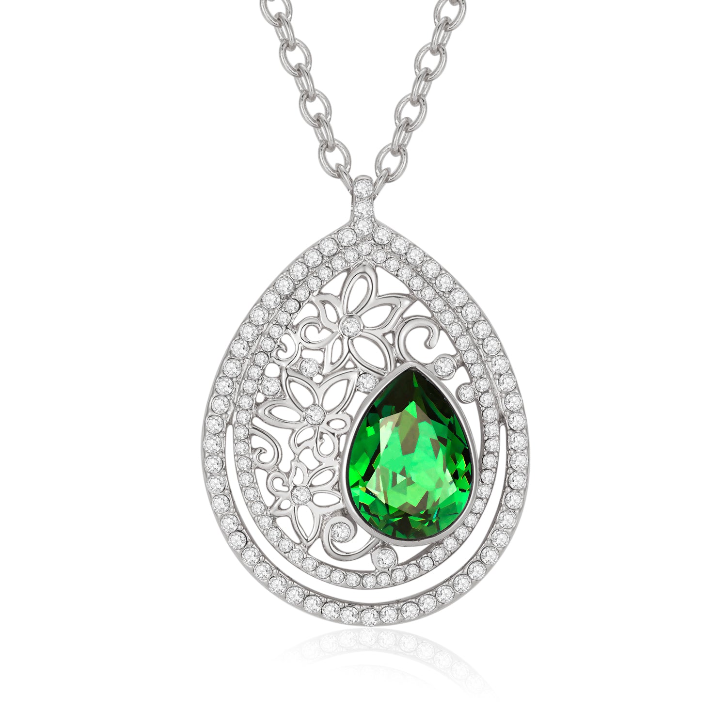 Simple Vicacci Teardrop necklace,Embellished with crystals