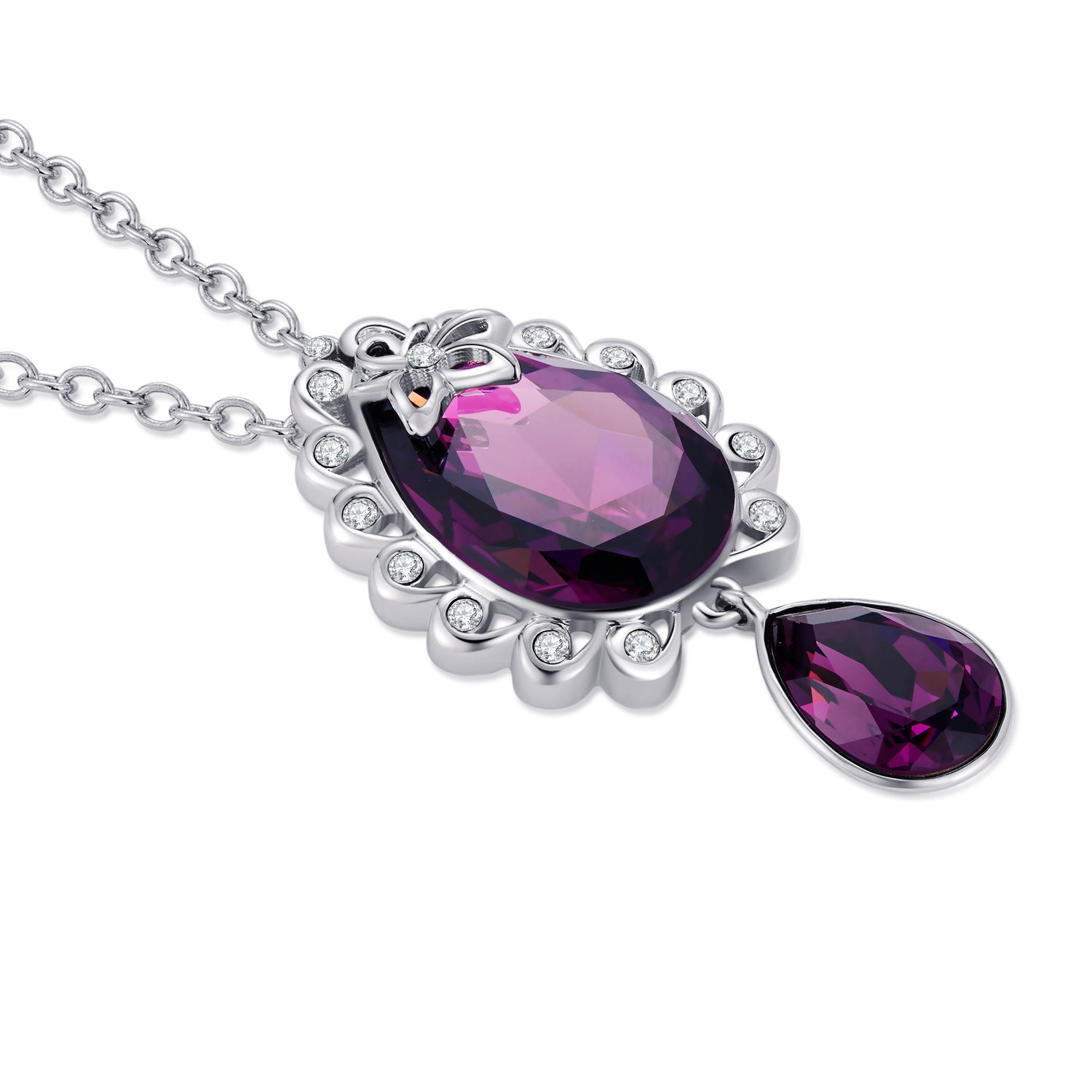 VICACCI Hollowed-out flower necklace, Embellished with crystals