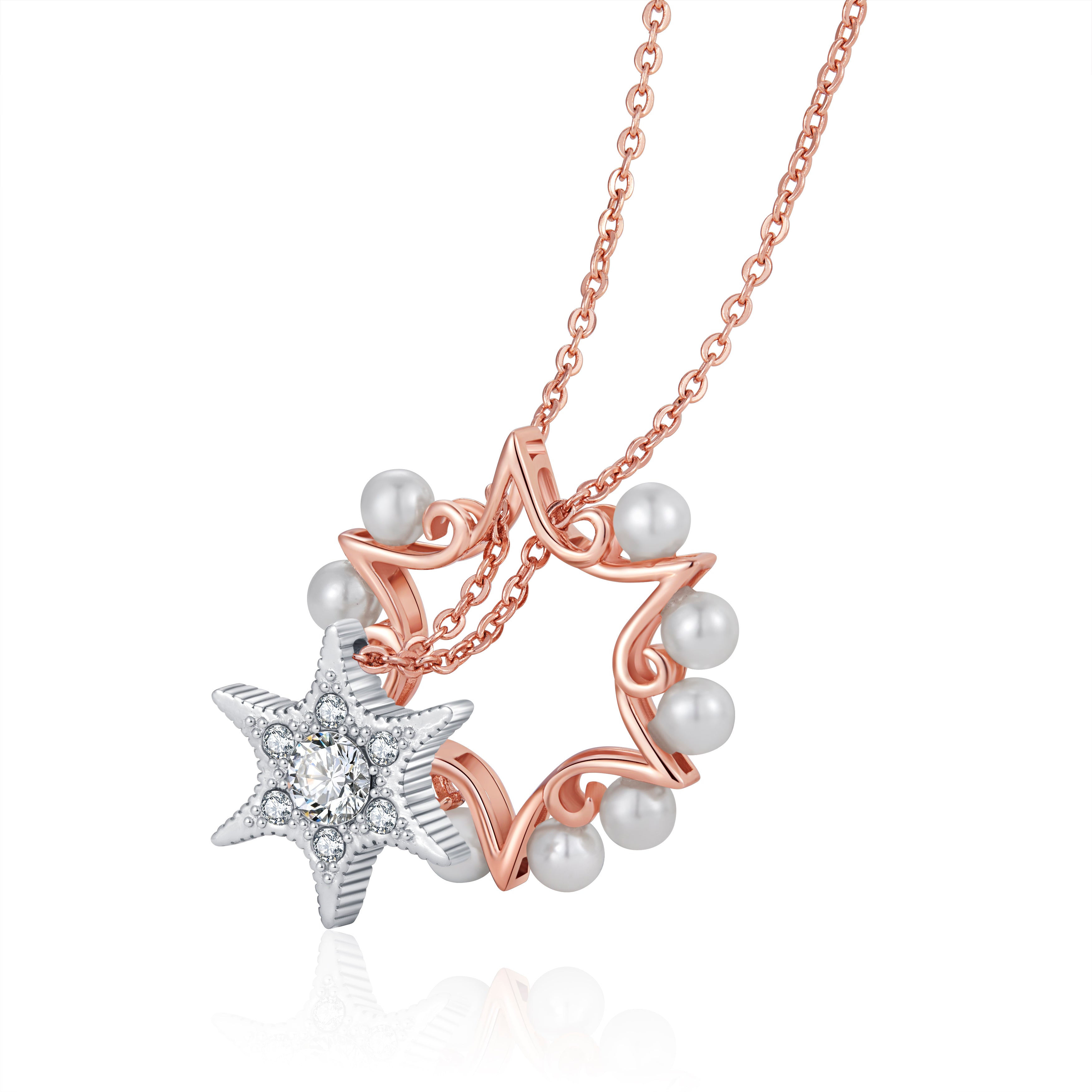 Star of Solomon Crystal Pearl Necklace