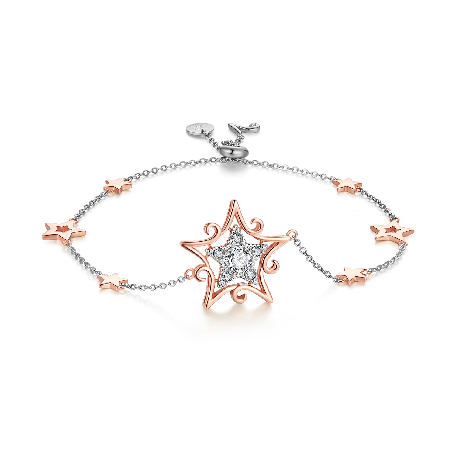 Star Glow with rose gold plating crystal bracelet