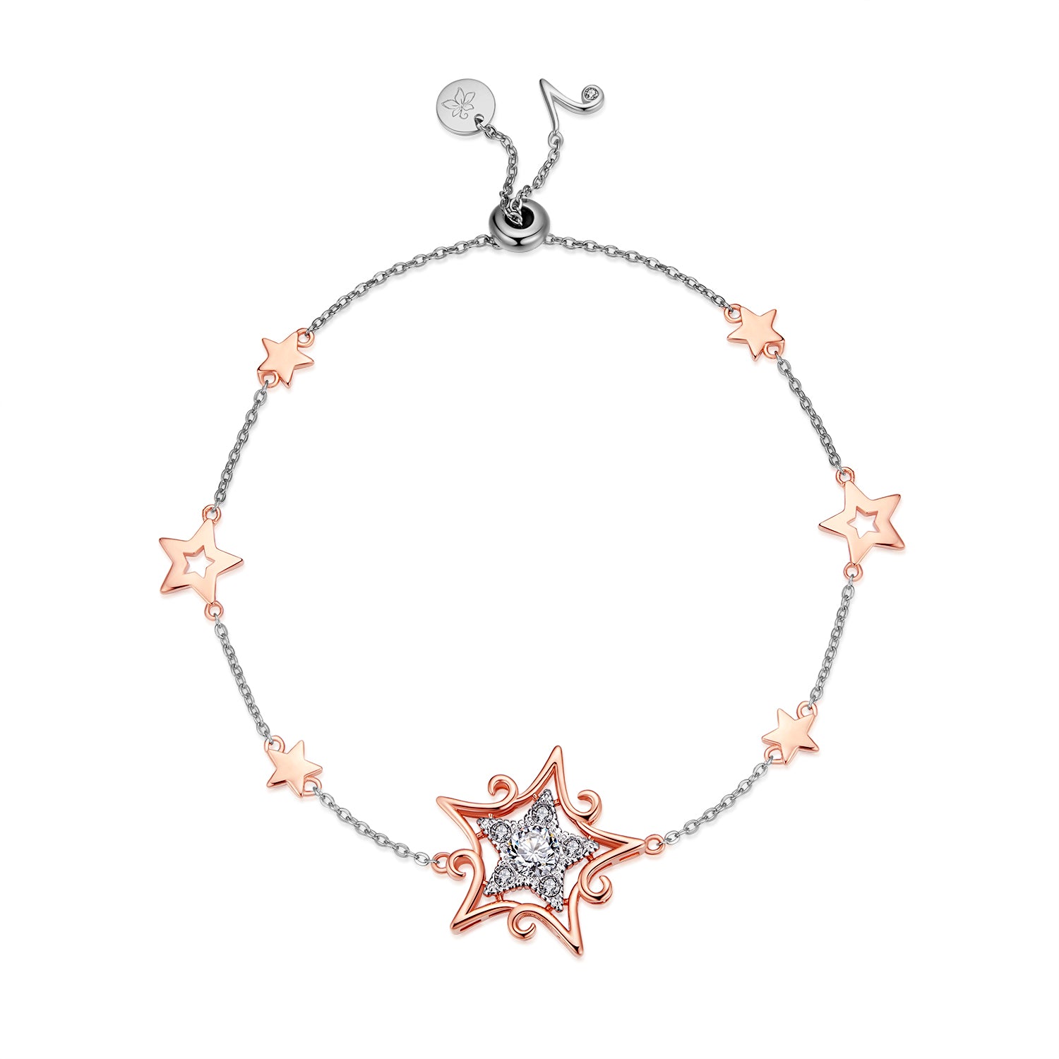Star Glow with rose gold plating crystal bracelet
