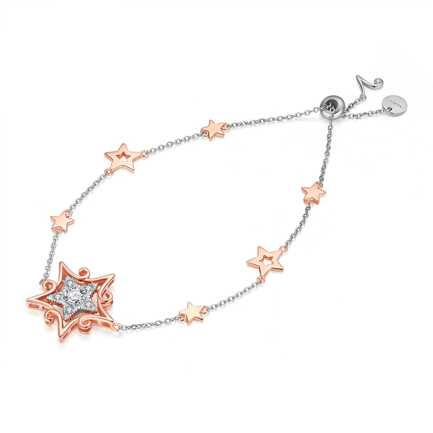 Star Glow with rose gold plating crystal bracelet