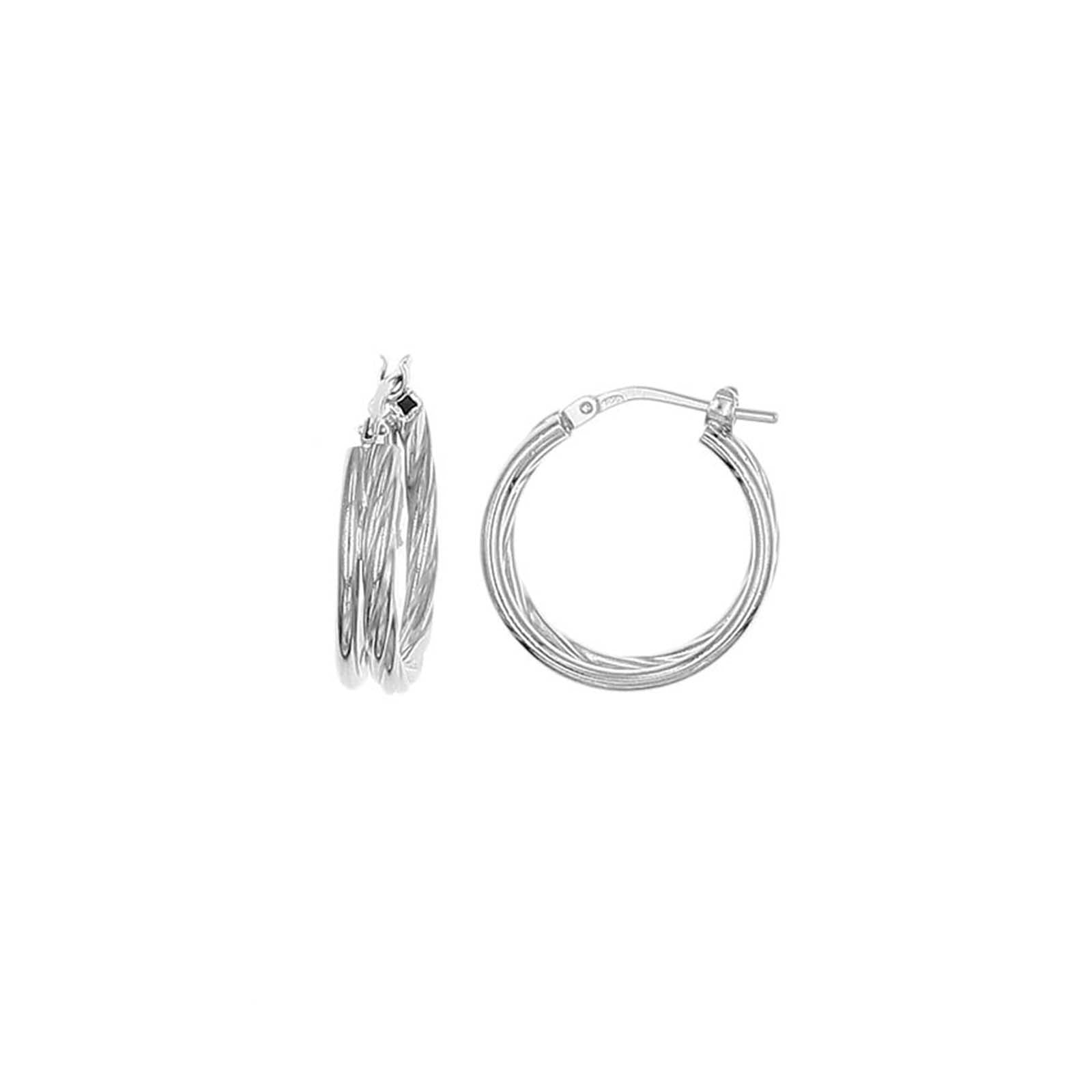 Silver Double Circle earring