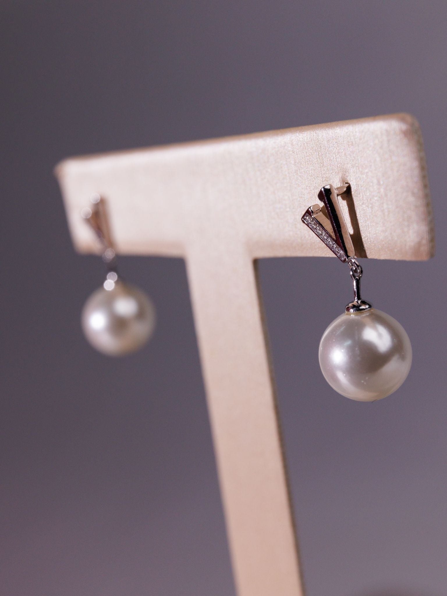 Graceful Harmony V-shaped Pearl Earrings