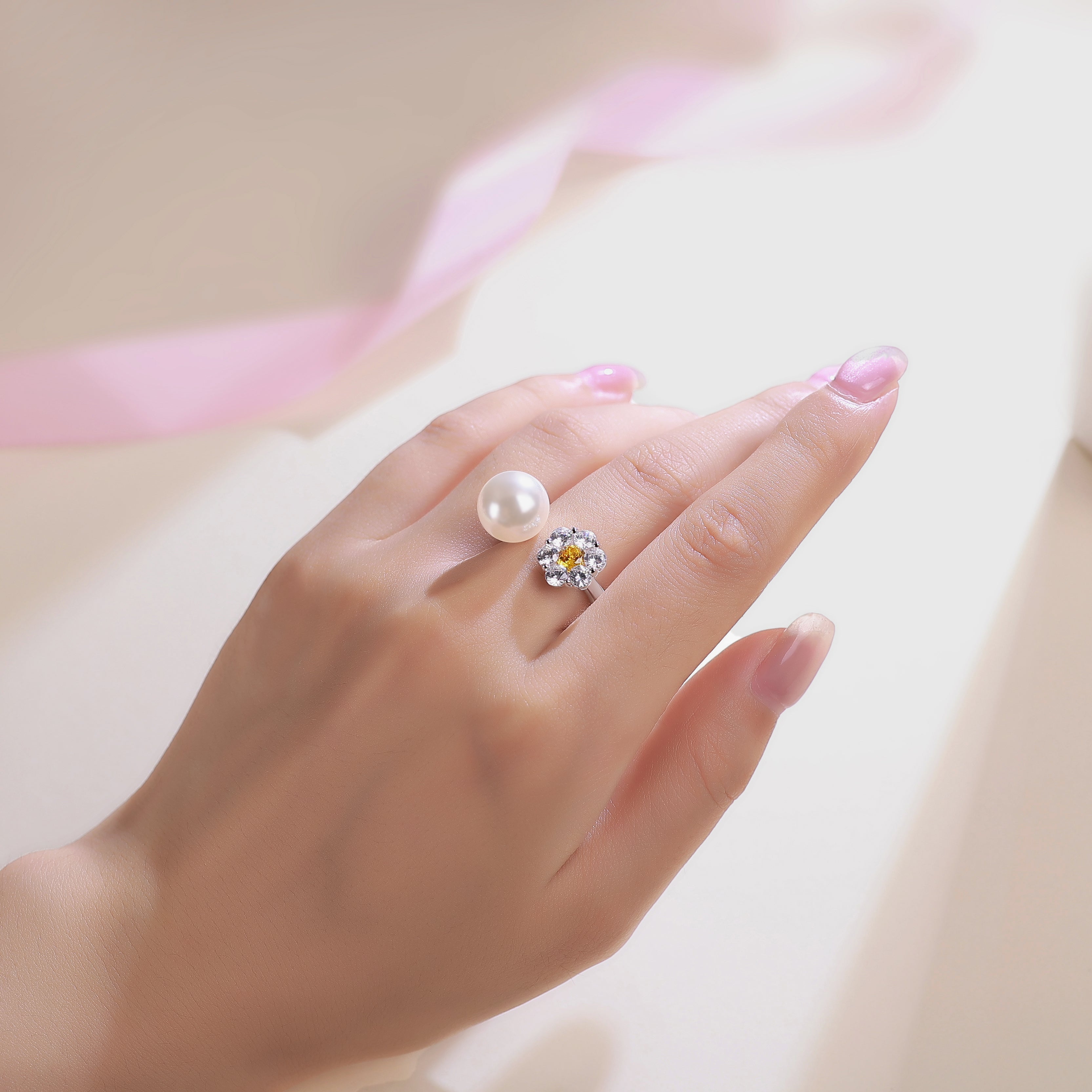 Cherry Blossom Girl Pearl Ring