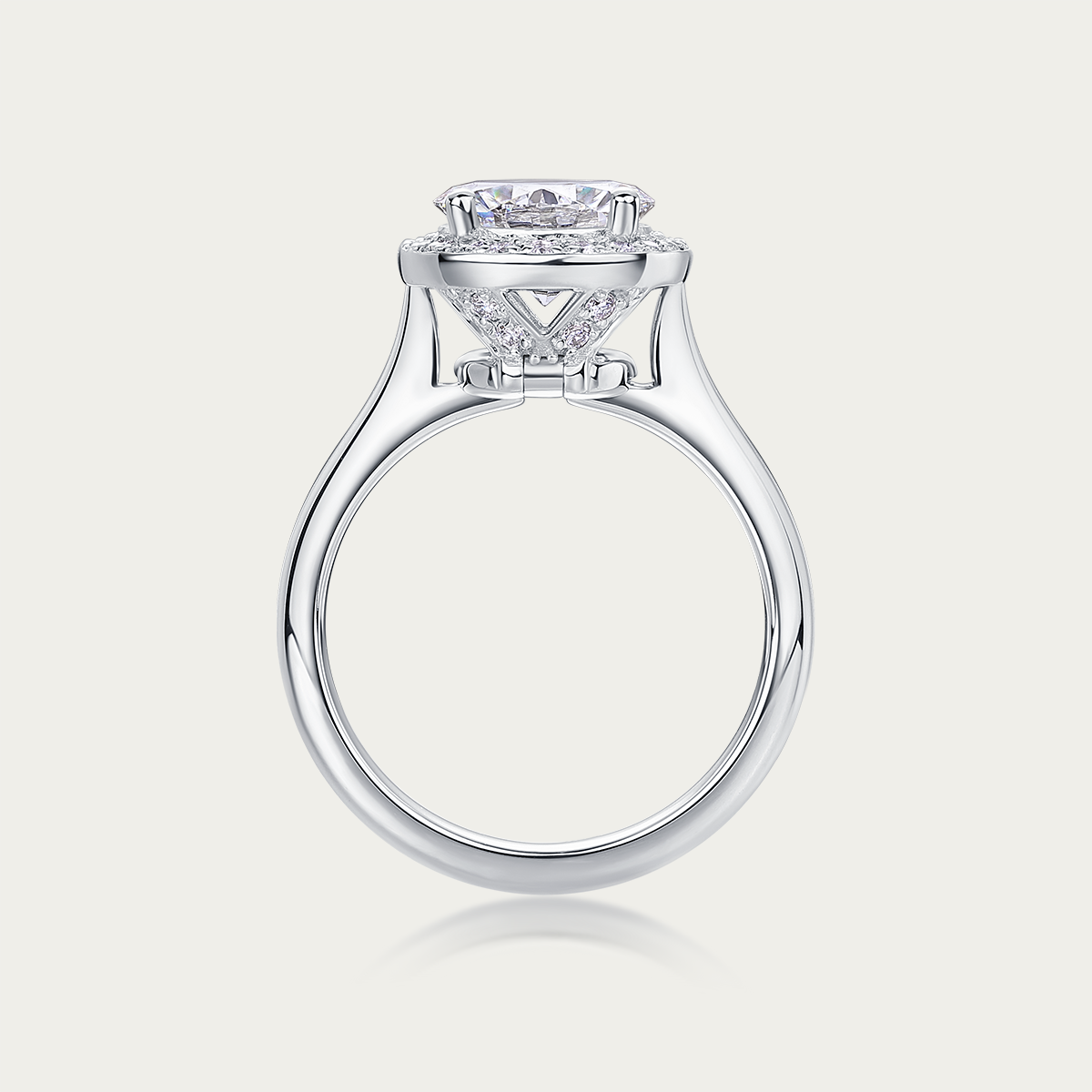 VICACCI 2-in-1 Halo Solitaire Pendant & Ring Set (Laboratory Diamond)