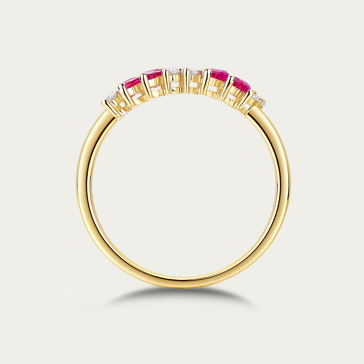 18k Crimson Sunset Intertwined Ring