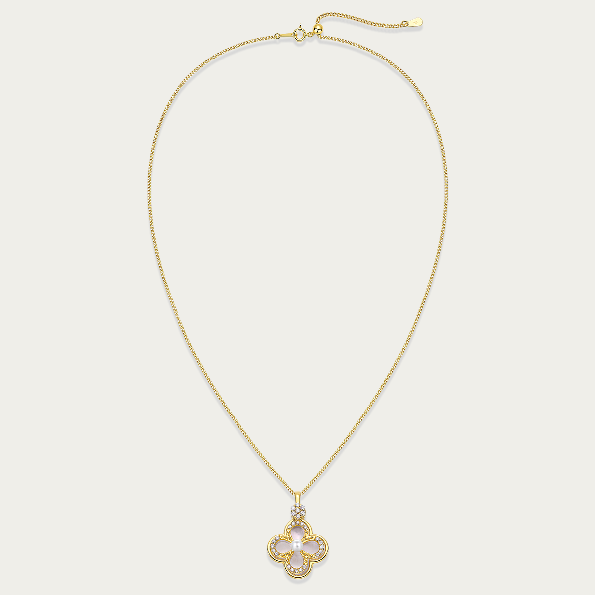 Convertible Clover Mother-of-Pearl & Pearl Necklace