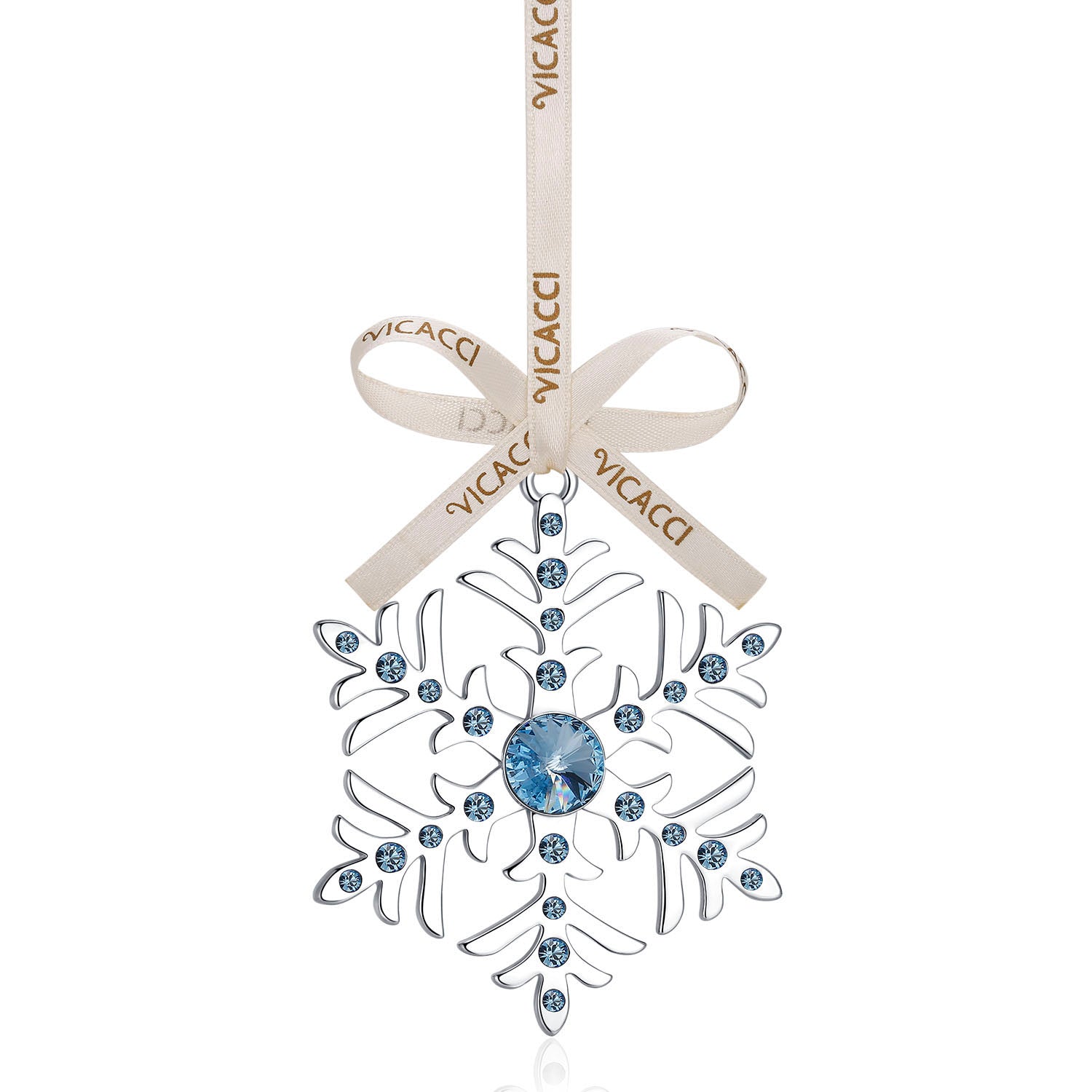 Vicacci Plated Metal Snowflake Christmas Tree Charm