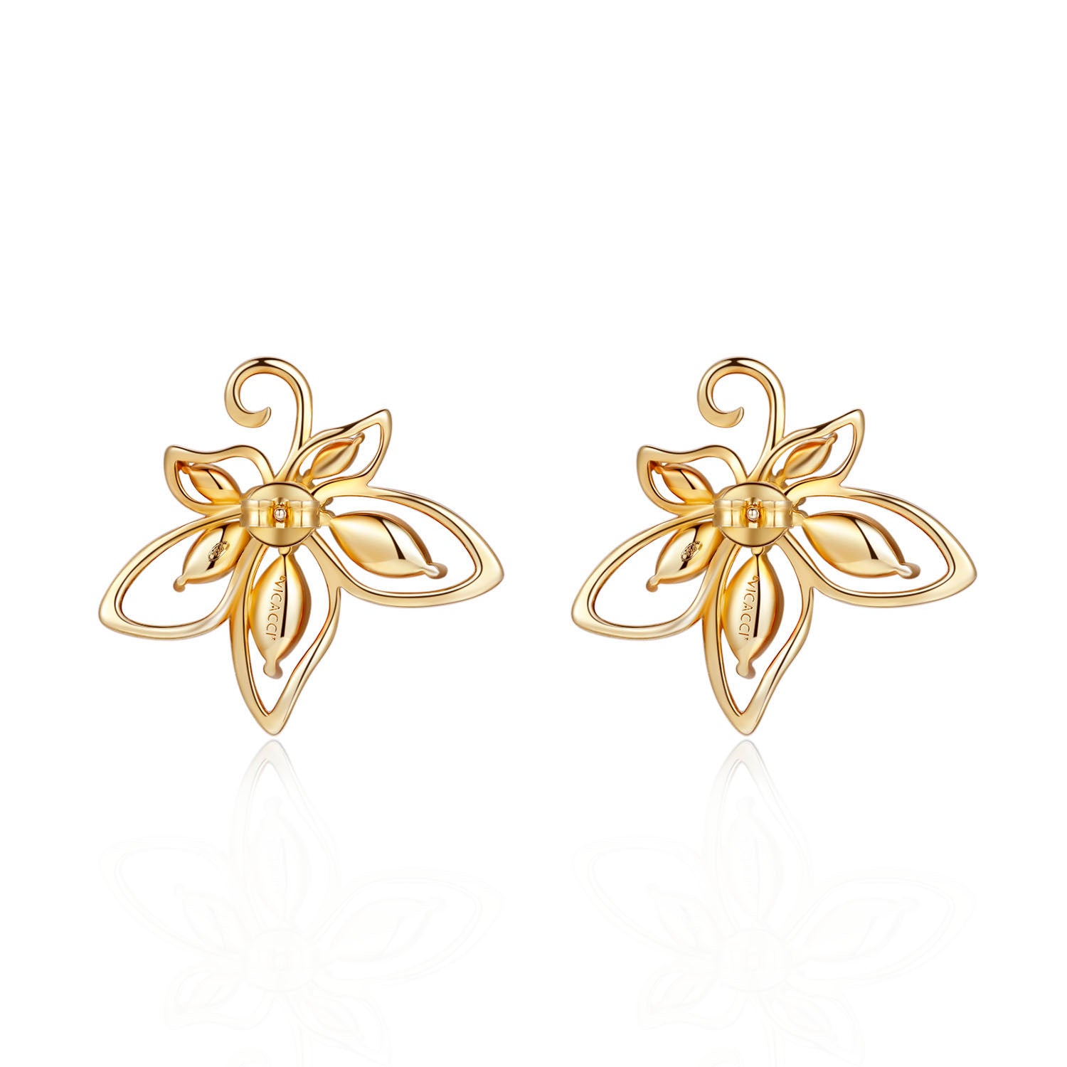 Bauhinia Earrings with  Clear Crystals