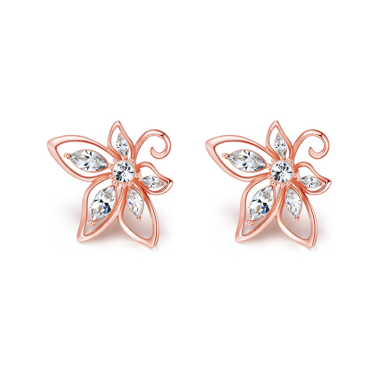 VICACCI Bauhinia Earrings with Clear Crystals