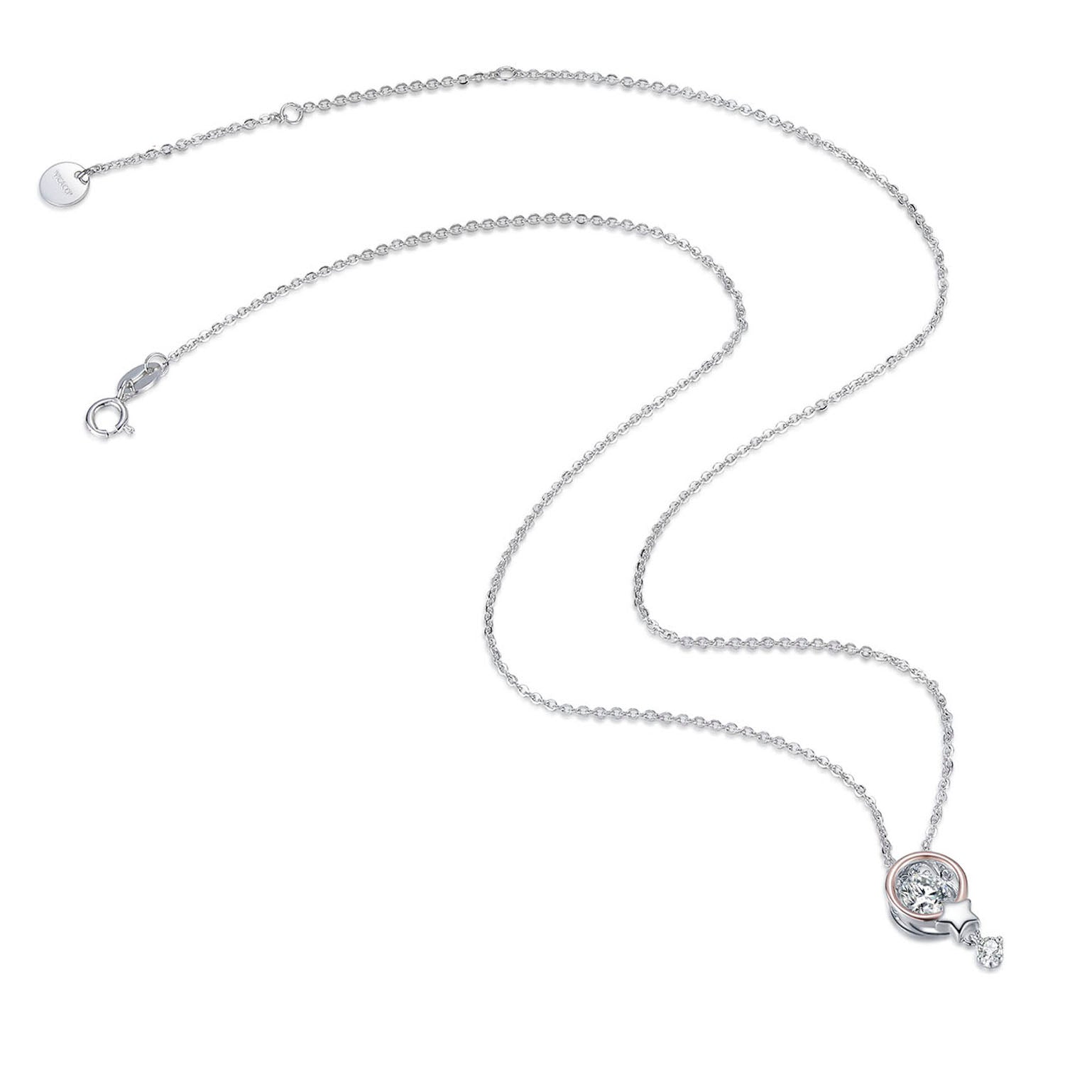 Elegant and smart two-tone 925 sterling silver necklace