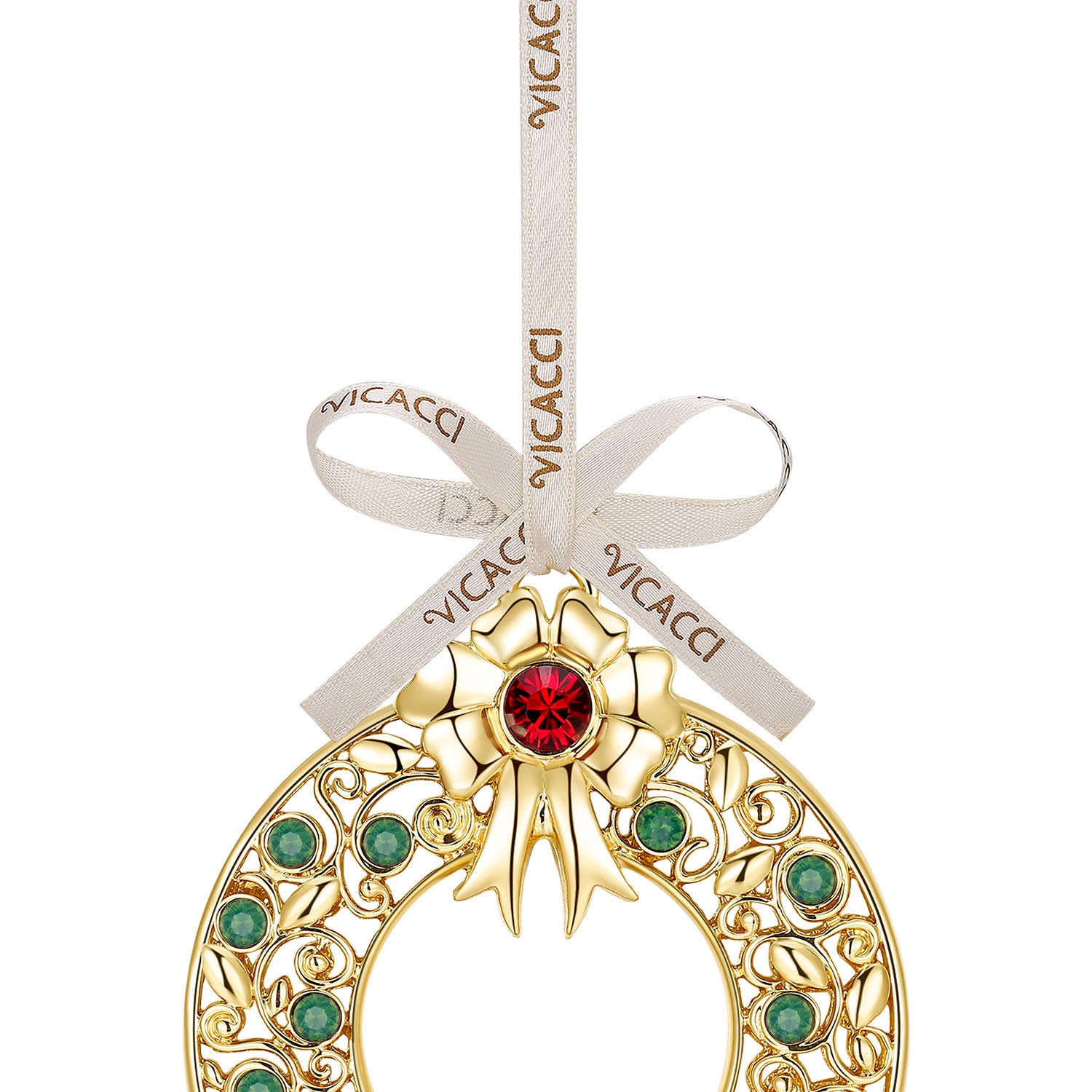 Vicacci gold-plated metal Christmas tree charm