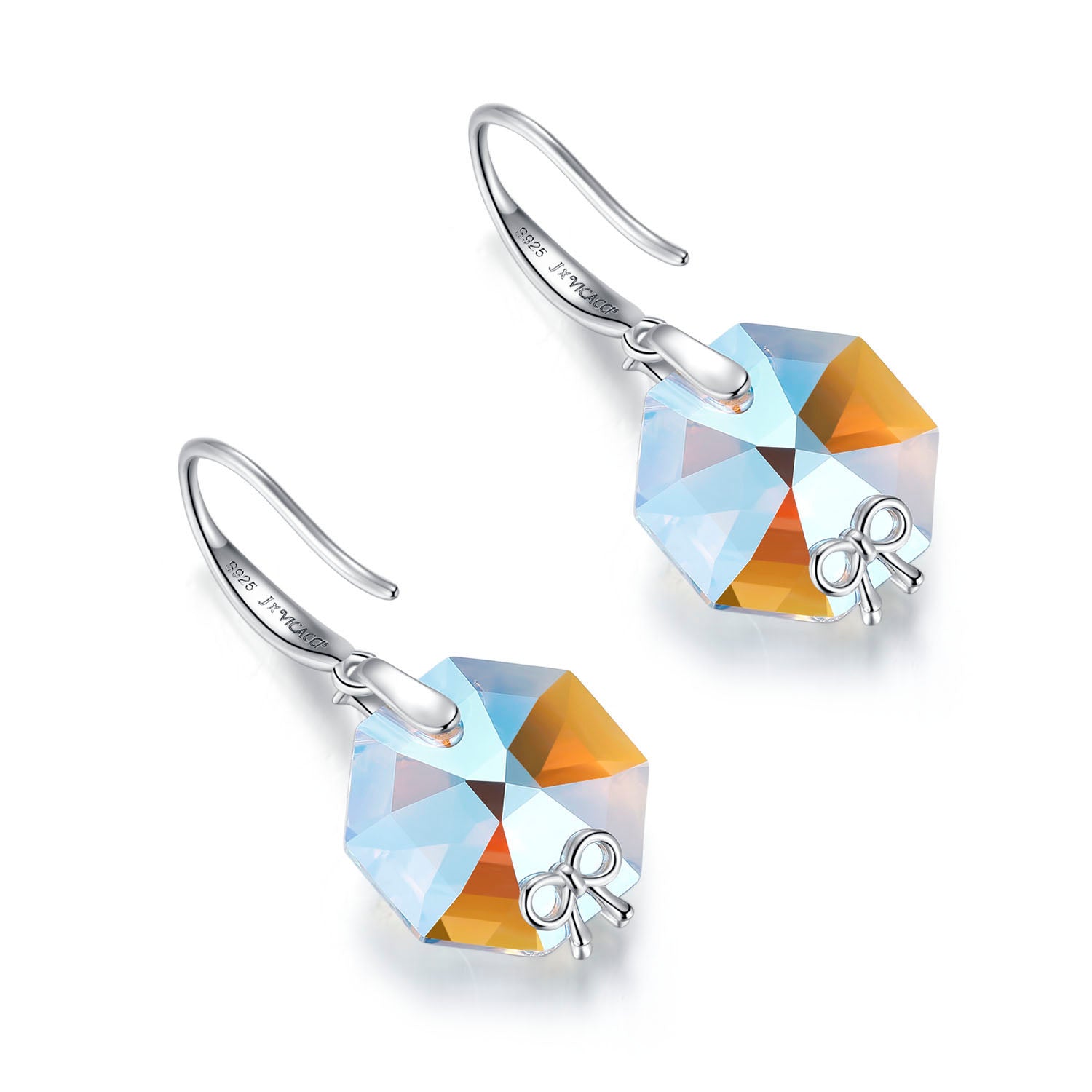 Planet J Pearl Leaf Earrings with Crystals