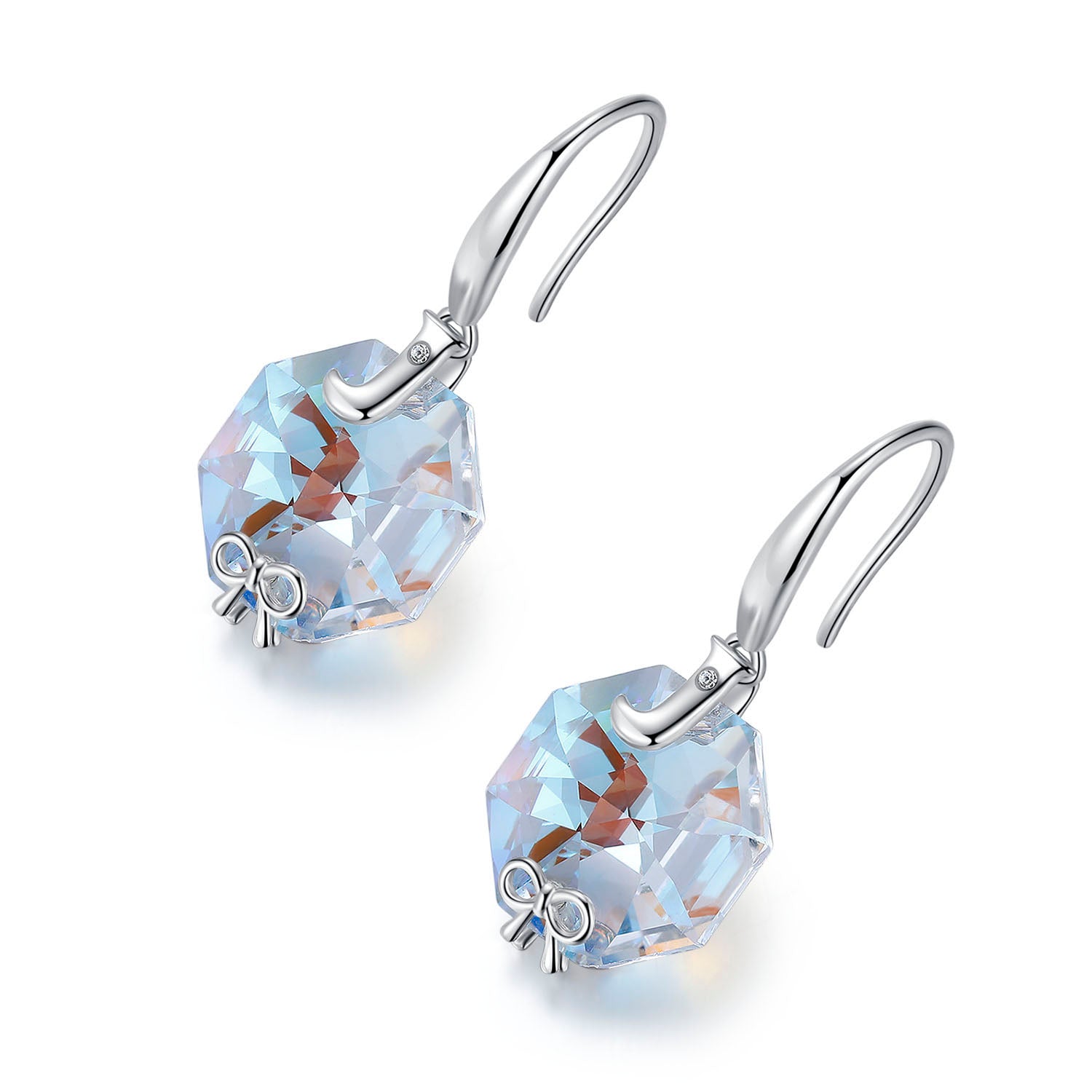 Planet J Pearl Leaf Earrings with Crystals