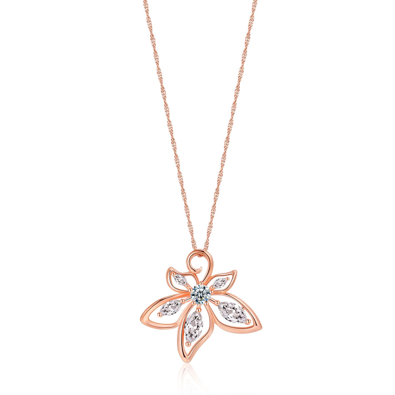 Bauhinia Necklace with Zirconia