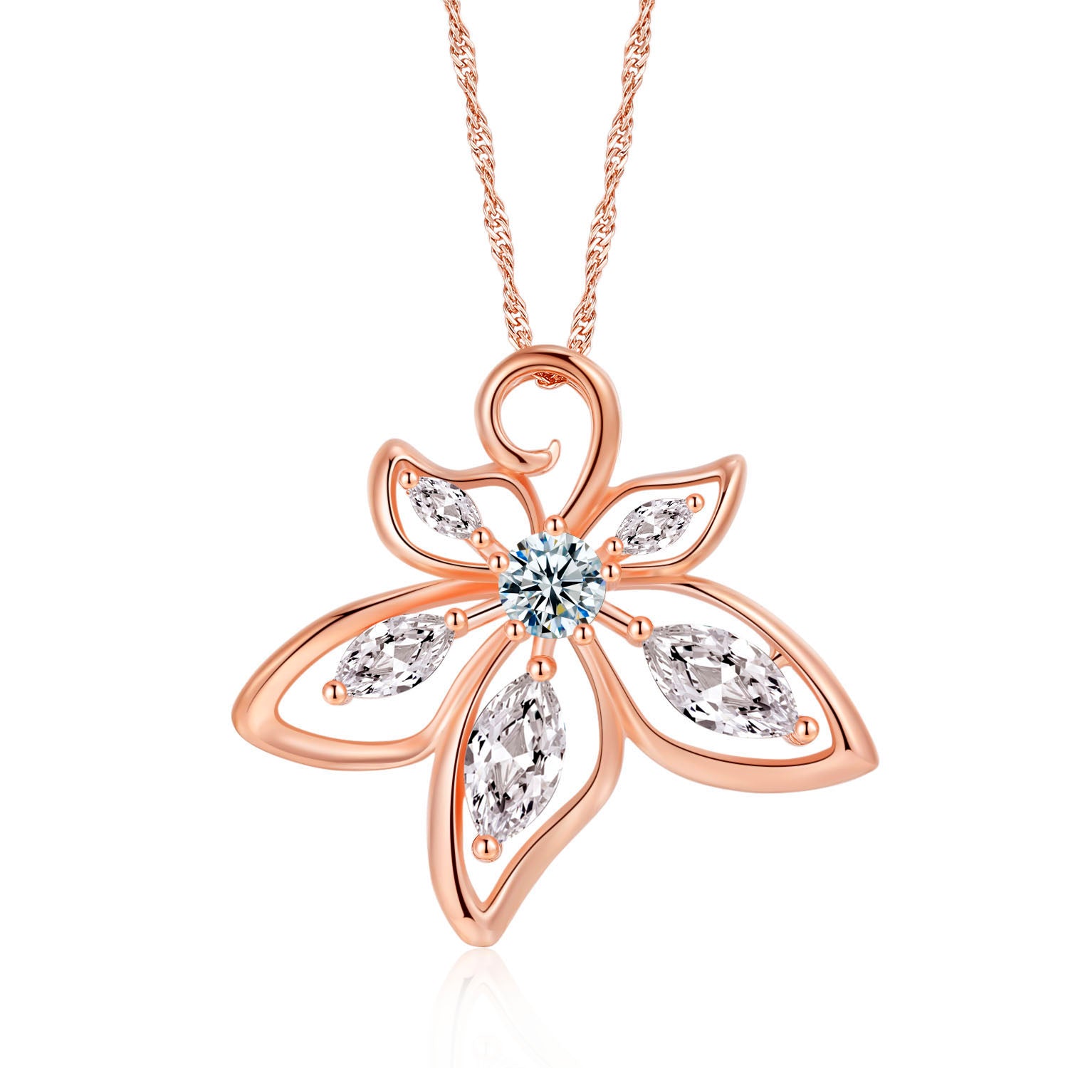 Bauhinia Necklace with Zirconia