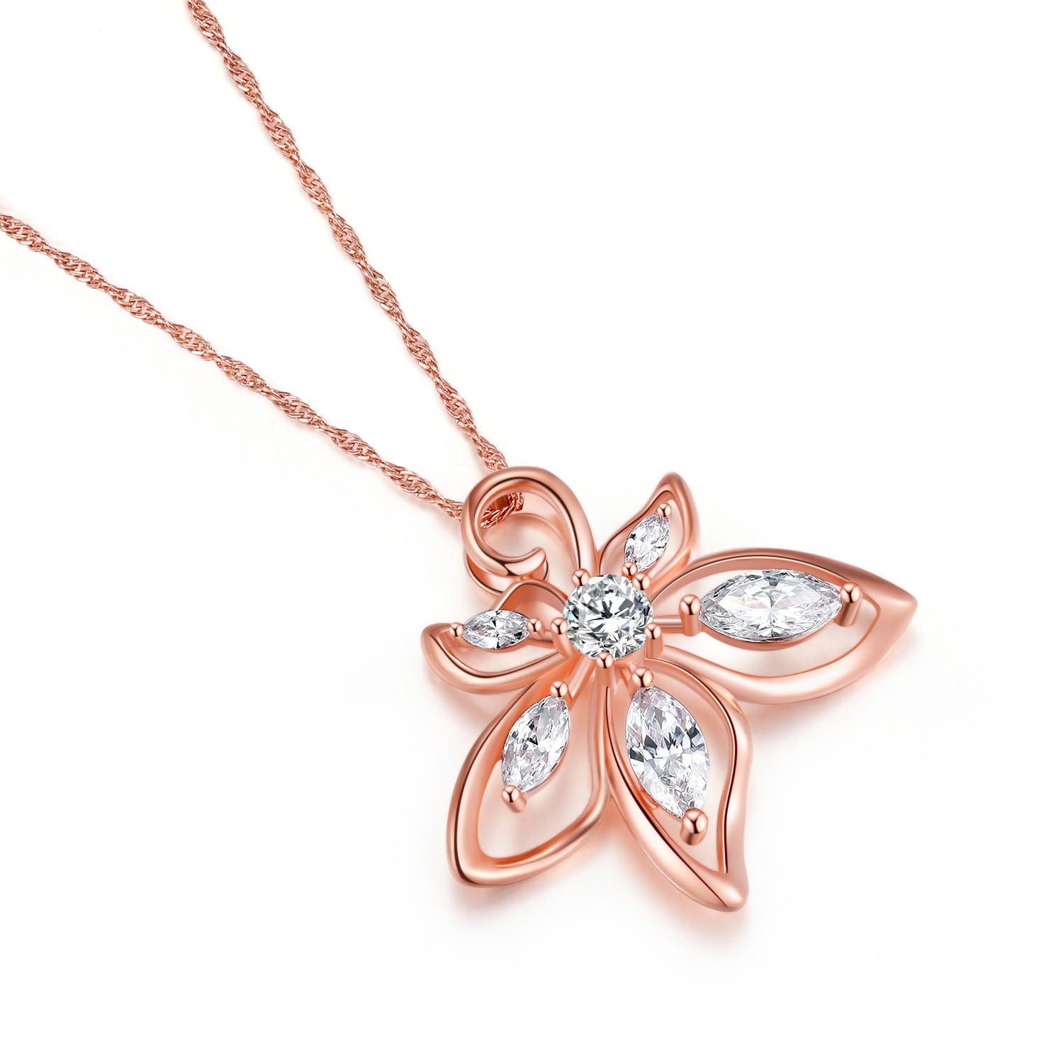 Bauhinia Necklace with Zirconia