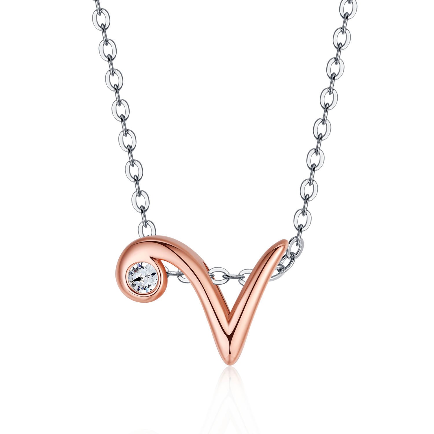 V-Shape Rose Gold Plated Charm