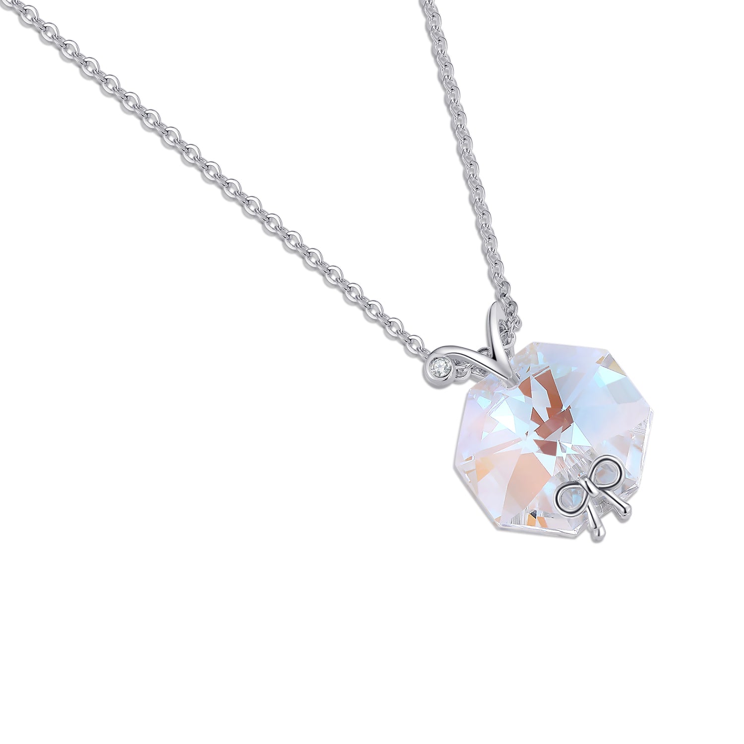 Bow girl heart pendant Necklace