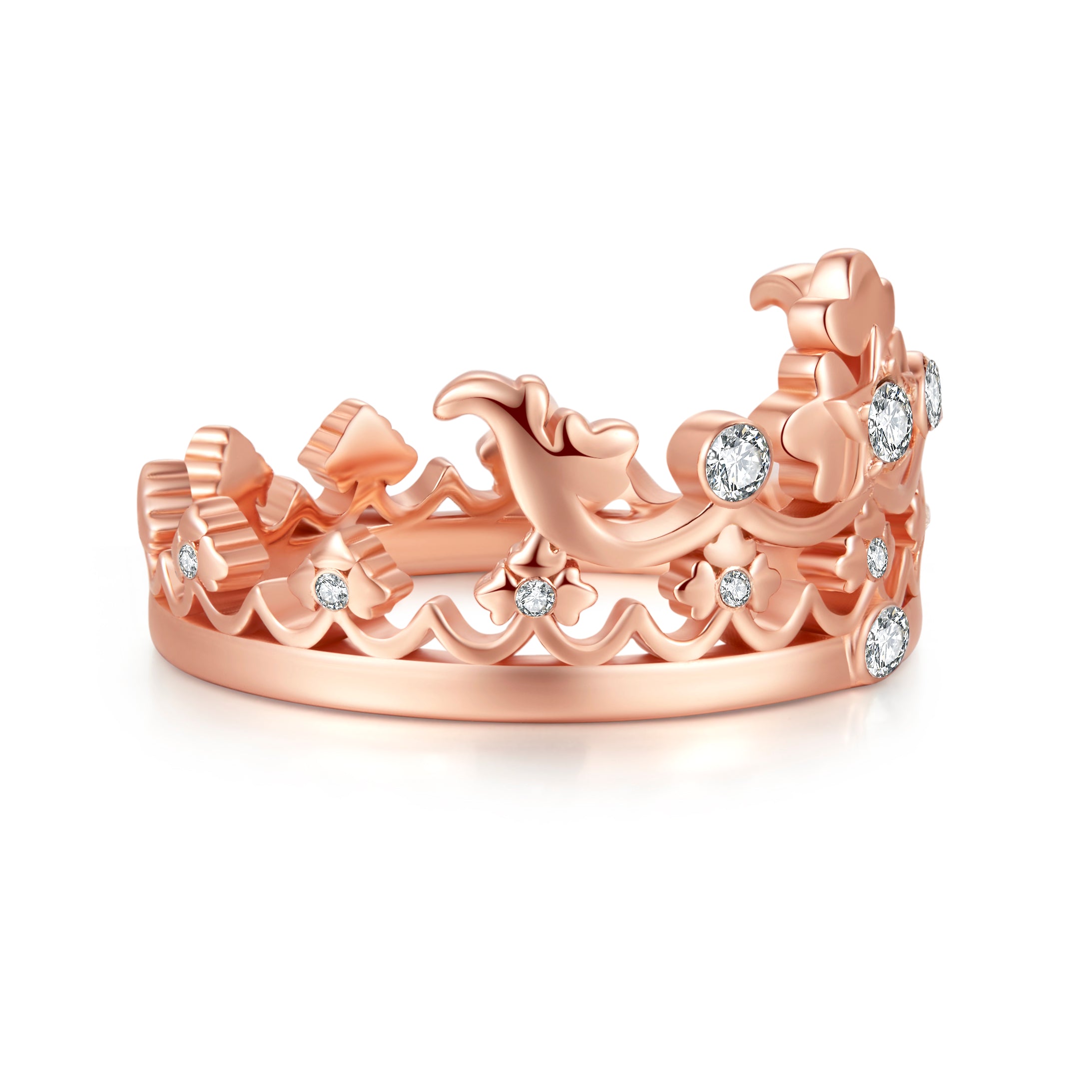 Plated top Austrian crystal crown Ring