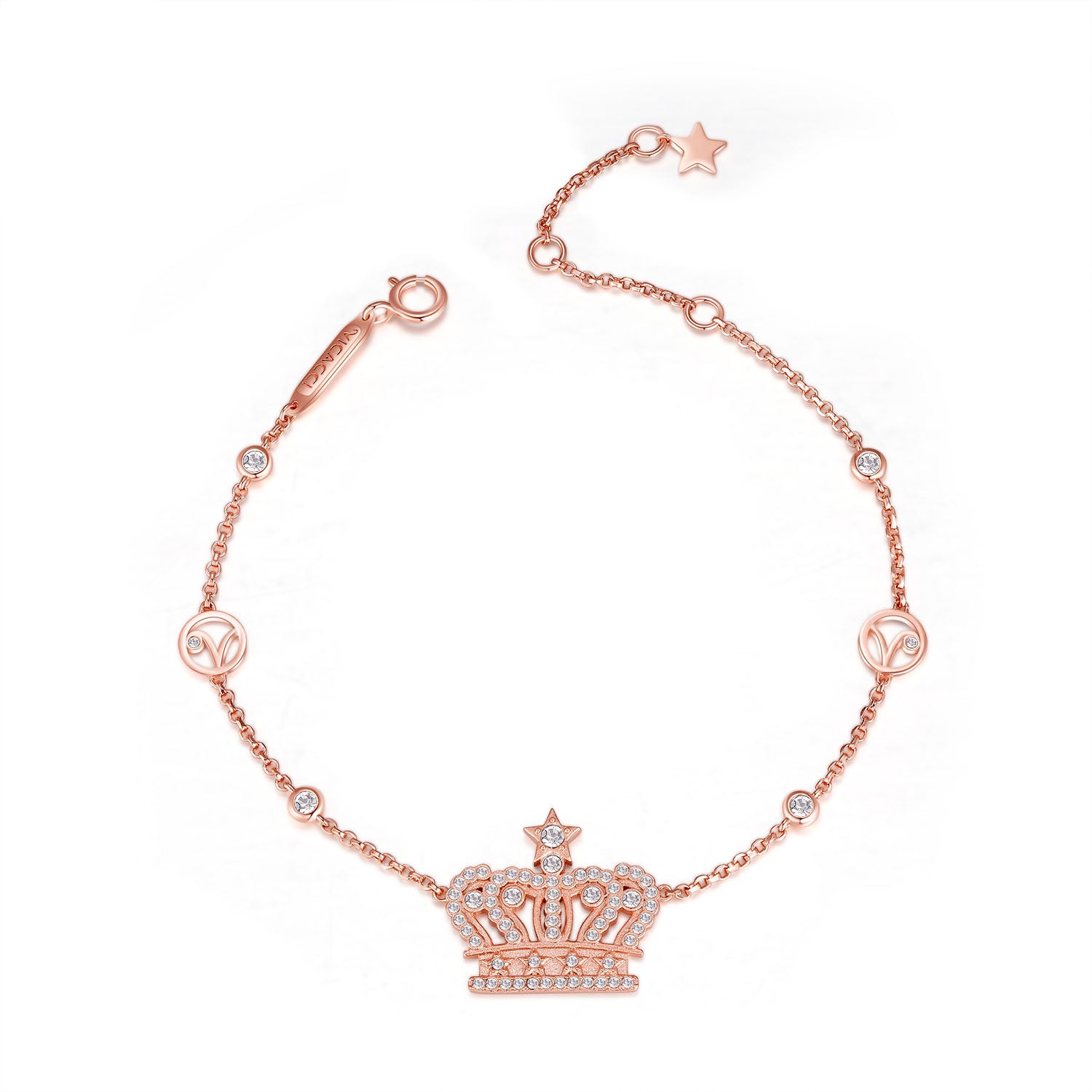 Vicacci Rose Gold Royal Series Crown Bracelet