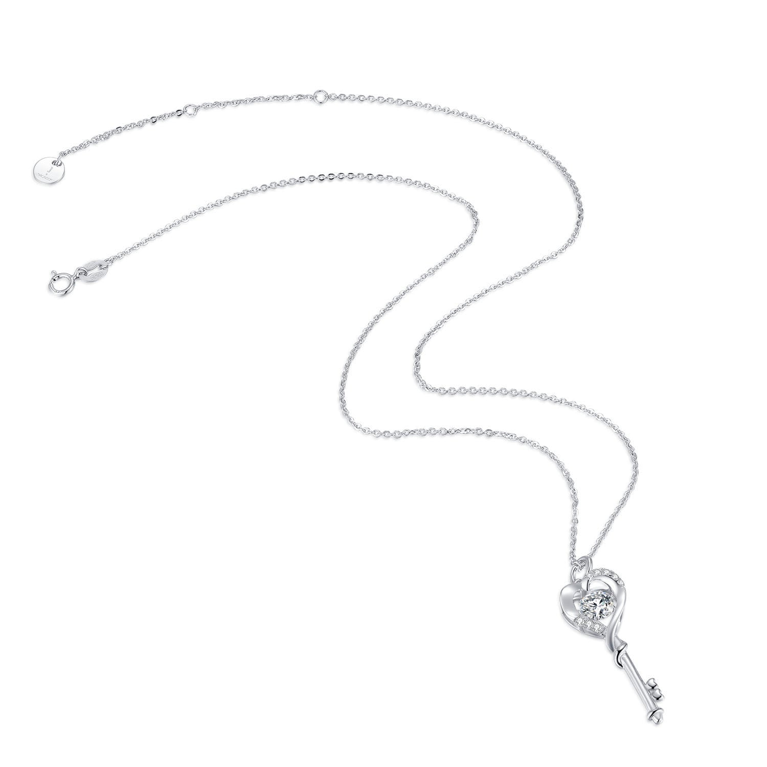 Heart Key 925 Sterling Silver Necklace