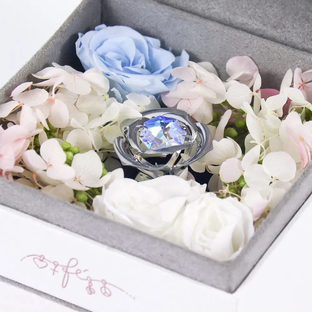 Flower Jewelry Box Double Star Couple Pendant Set